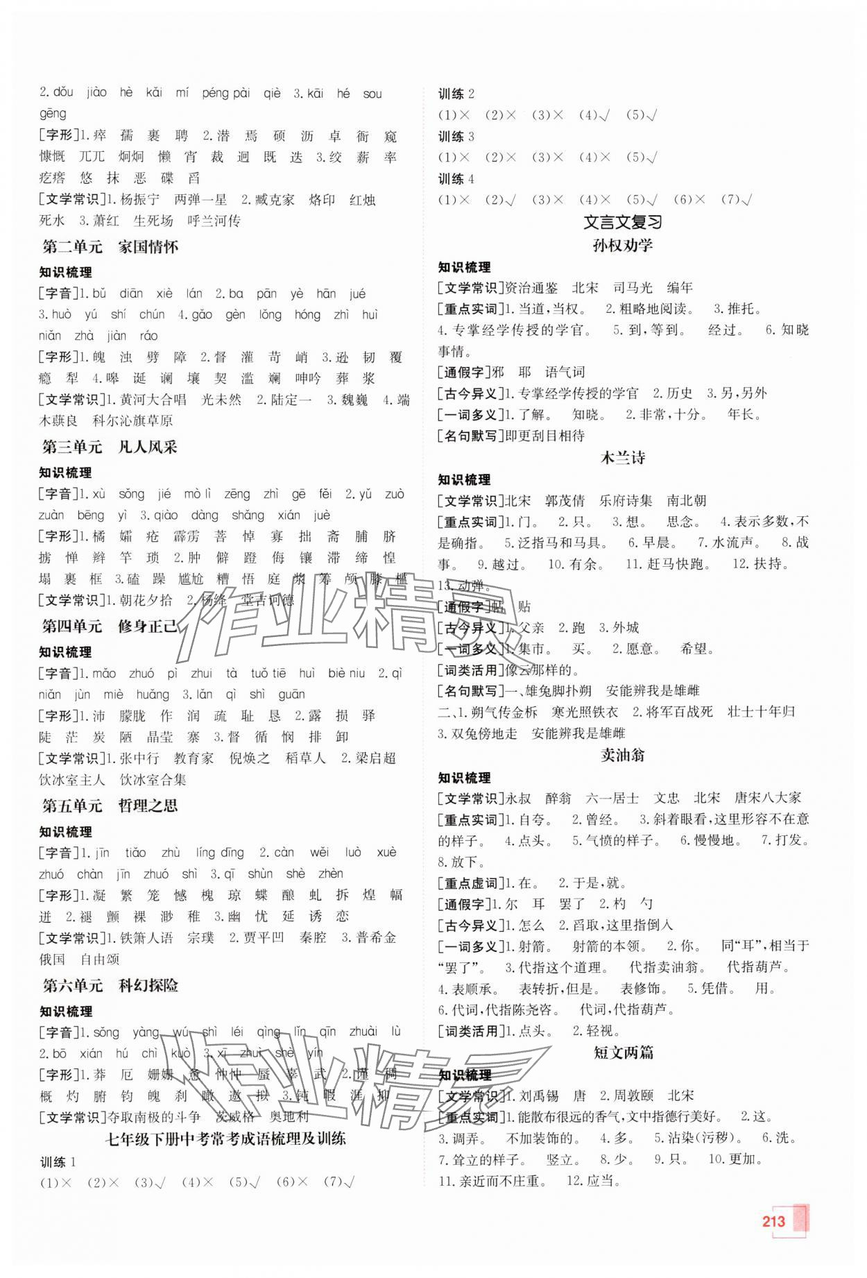 2025年升學(xué)錦囊語(yǔ)文山東專版 參考答案第4頁(yè)