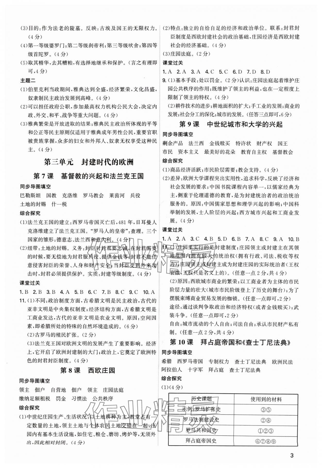 2024年新結構學習測評九年級歷史全一冊人教版 第3頁