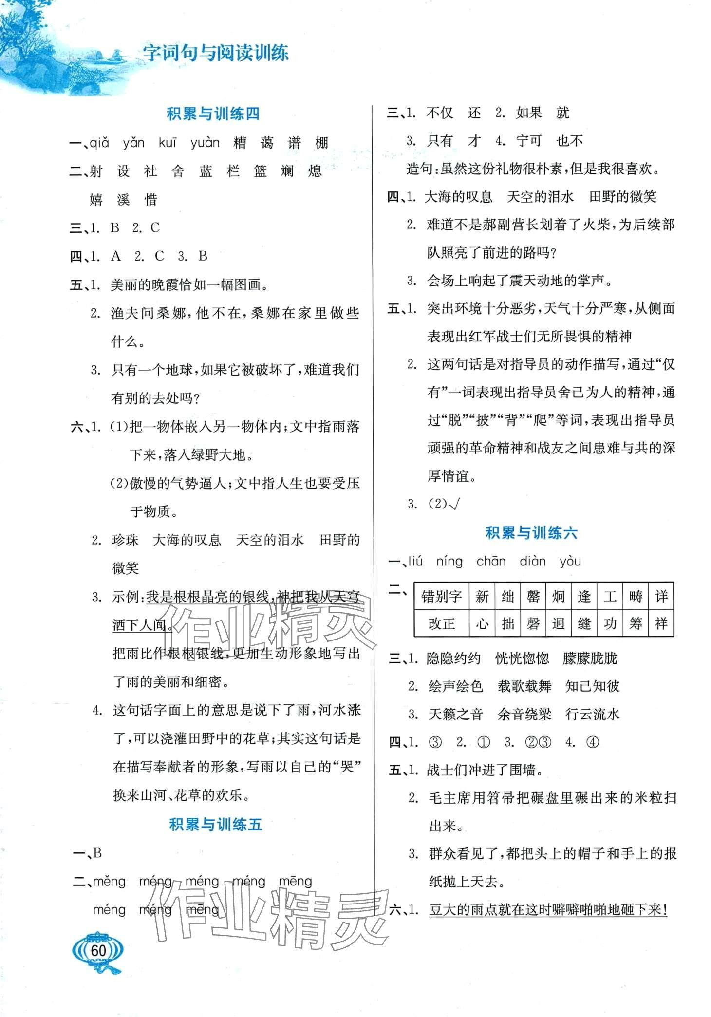 2024年寒假字词句与阅读训练六年级语文上册人教版 第2页