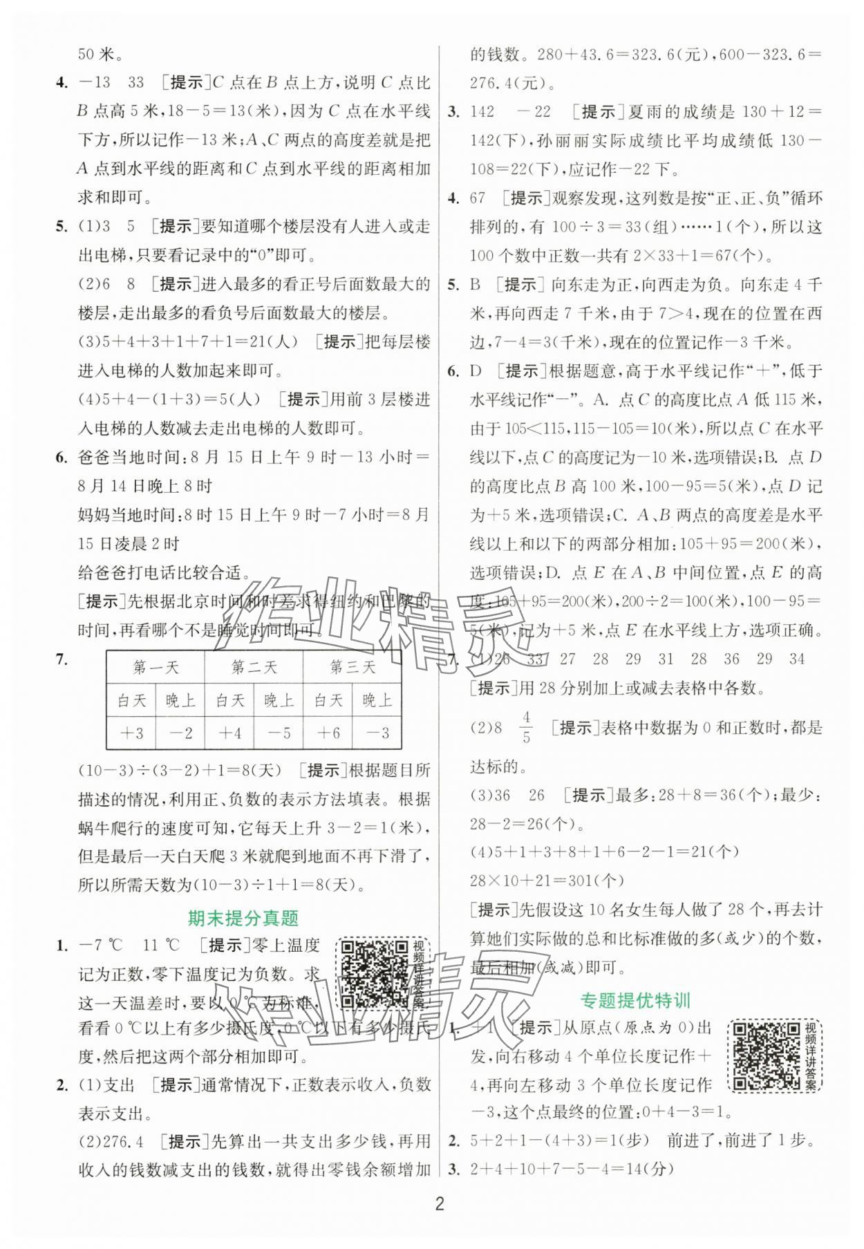 2024年实验班提优训练五年级数学上册苏教版 参考答案第2页