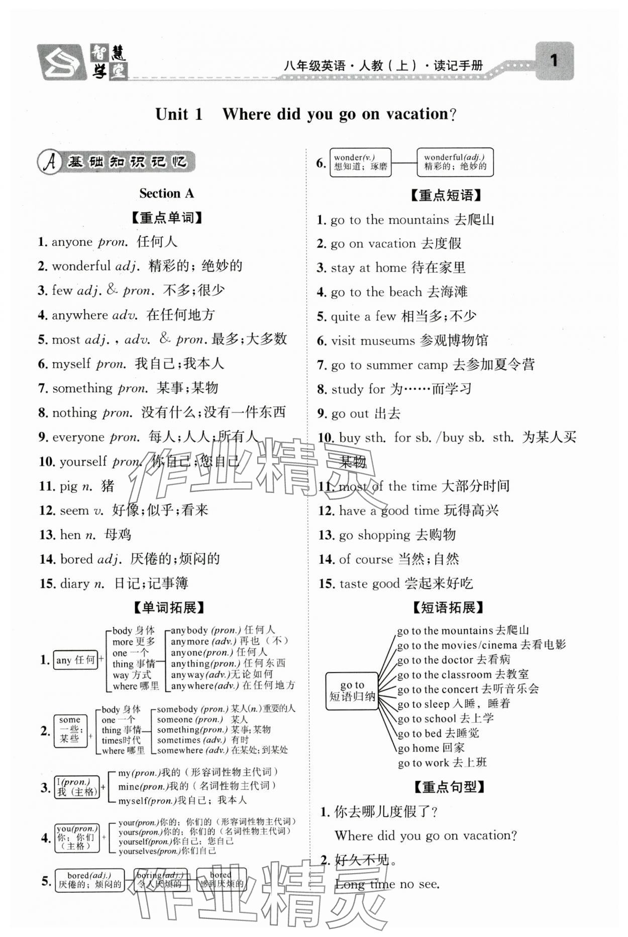 2024年智慧學(xué)堂八年級英語上冊人教版寧夏專版 參考答案第13頁