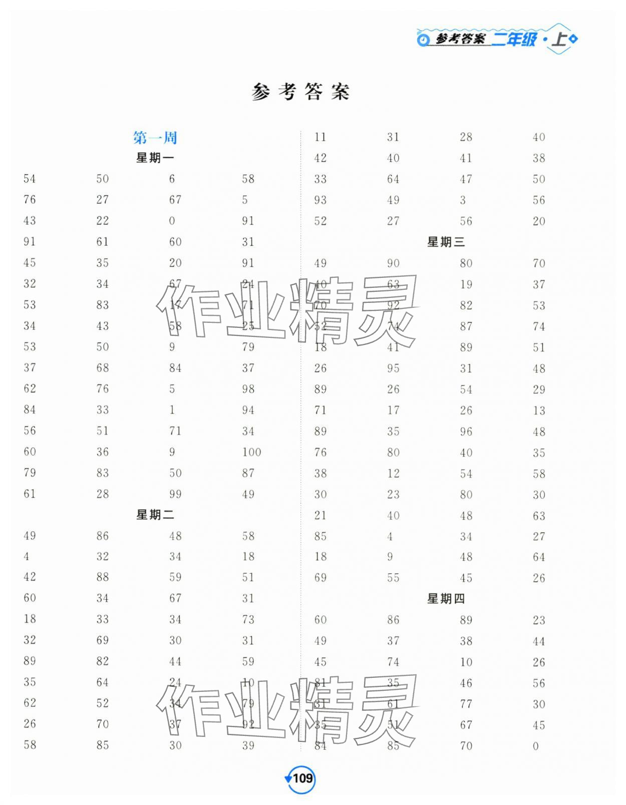 2024年常规天天练二年级数学上册苏教版 第1页