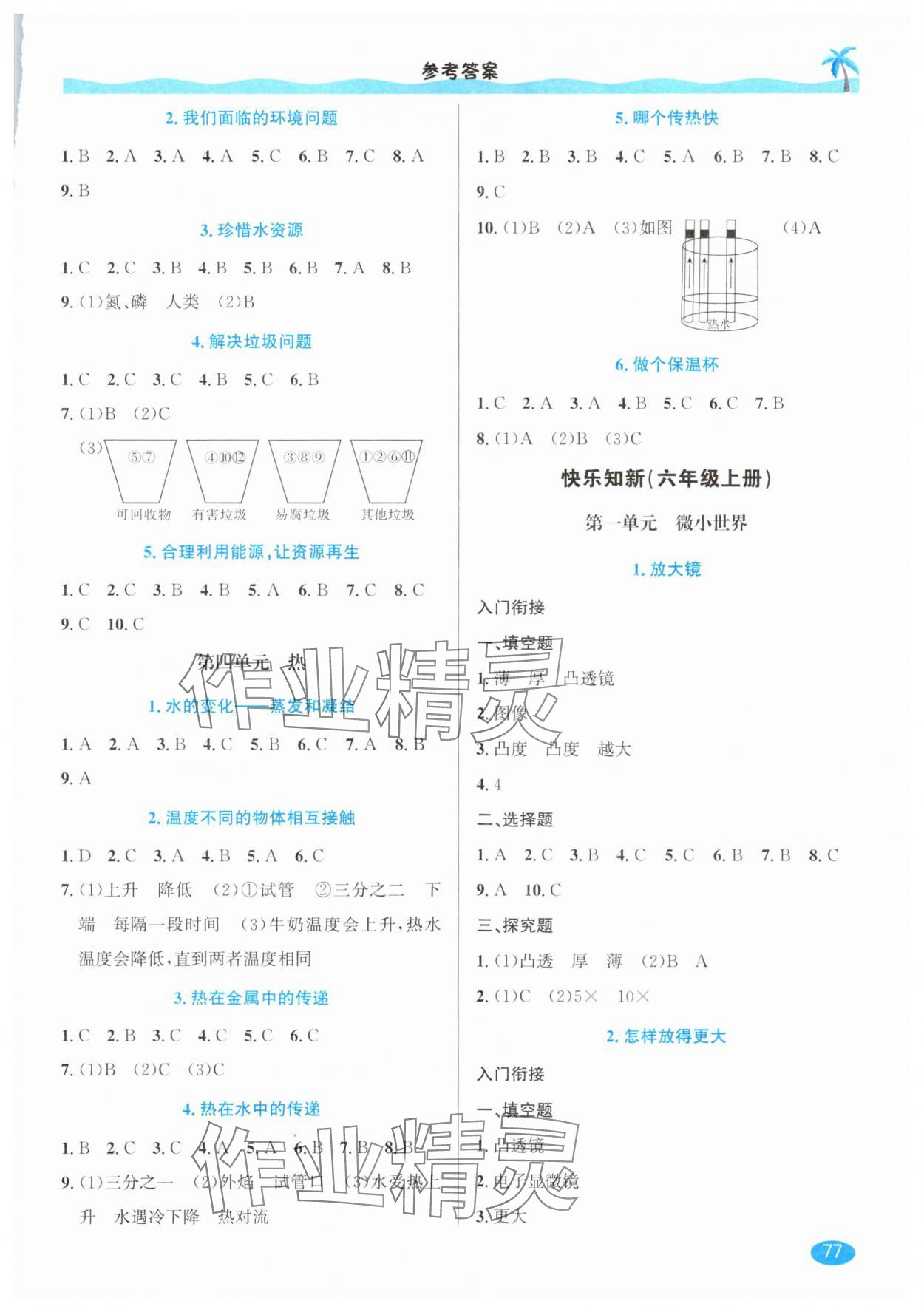 2025年快乐暑假延边人民出版社五年级科学教科版 参考答案第2页