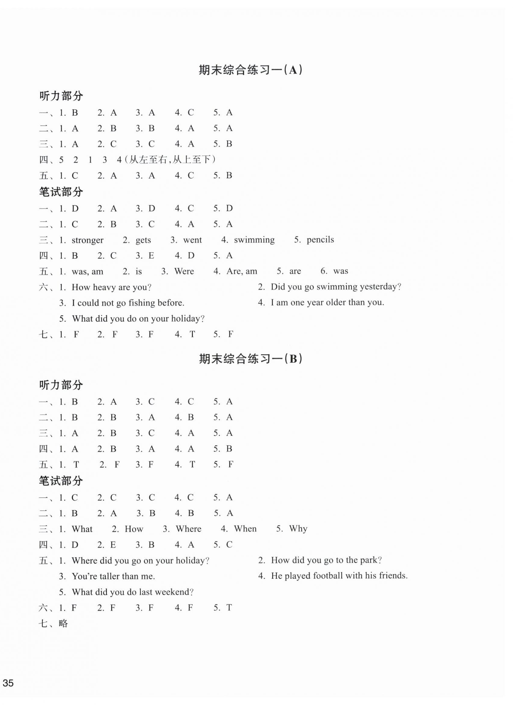 2026年新编单元能力训练卷六年级英语下册人教版&nbsp;第5页