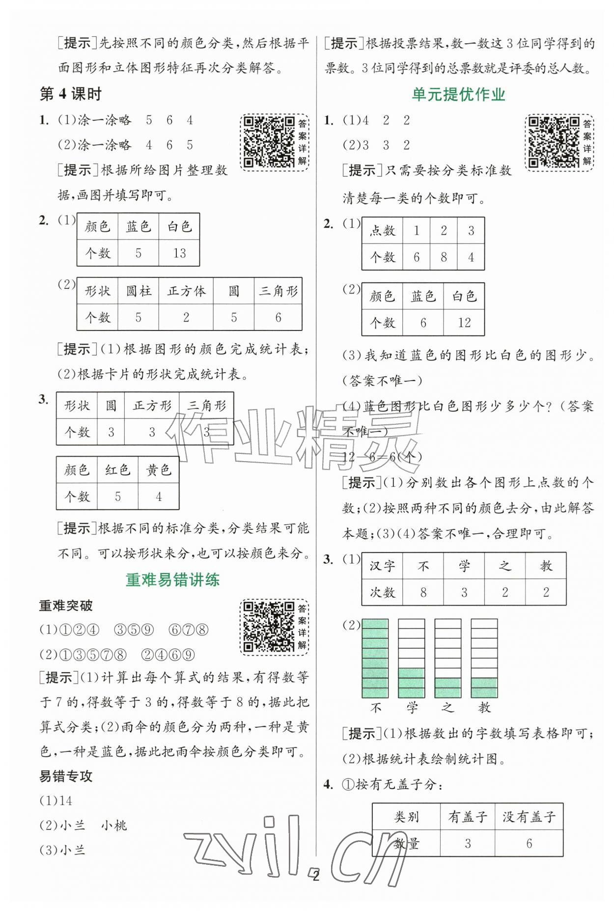 2026年1课3练二年级数学上册人教版&nbsp;参考答案第2页