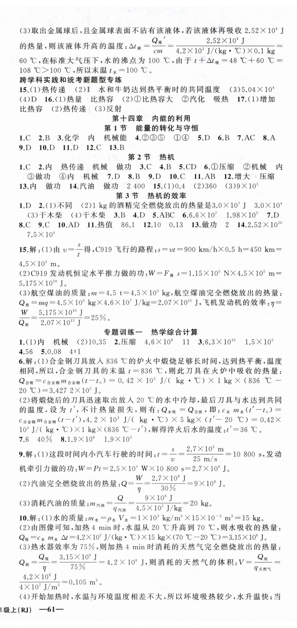 2025年四清導(dǎo)航九年級物理上冊人教版遼寧專版 參考答案第2頁