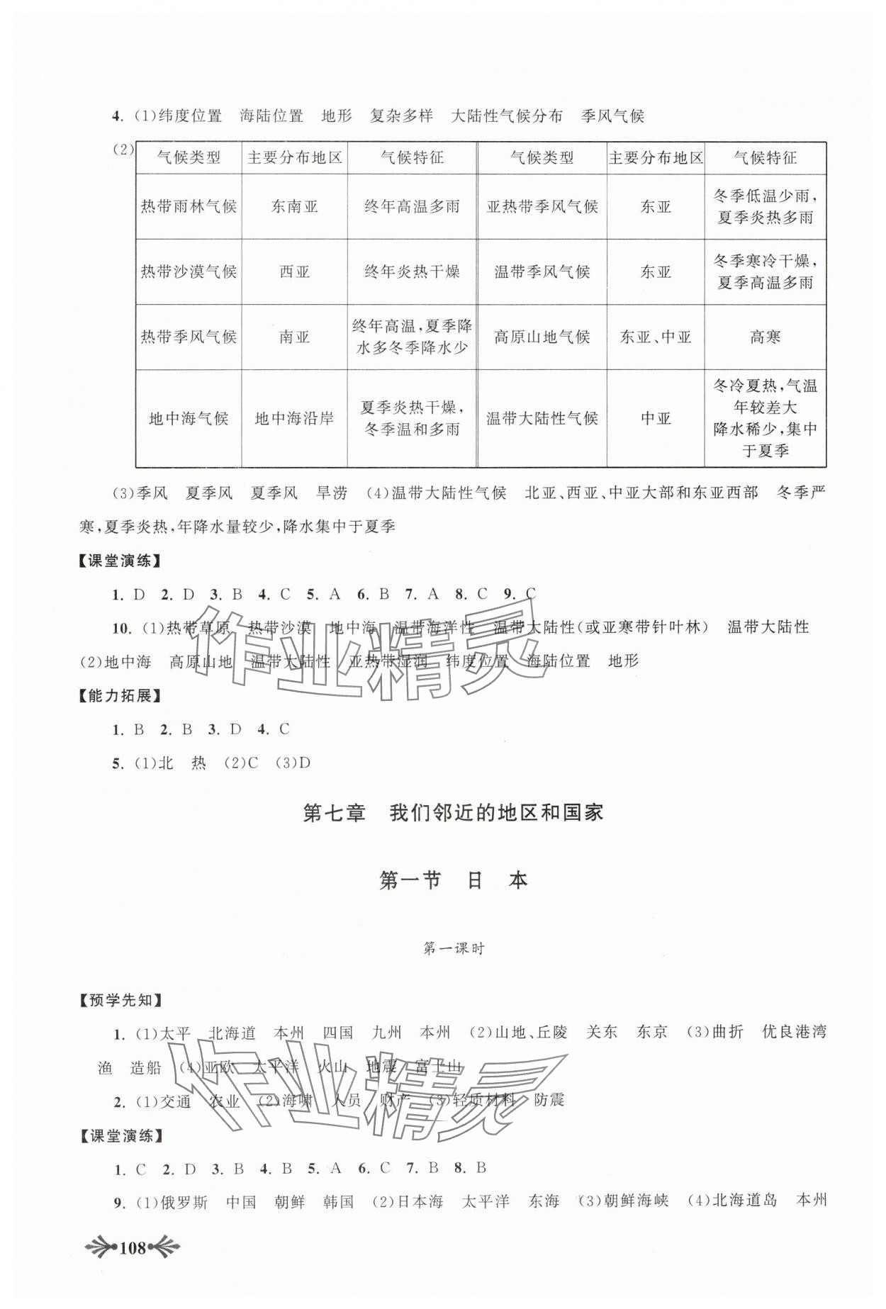 2024年自主學(xué)習(xí)當(dāng)堂反饋七年級地理下冊人教版 第2頁