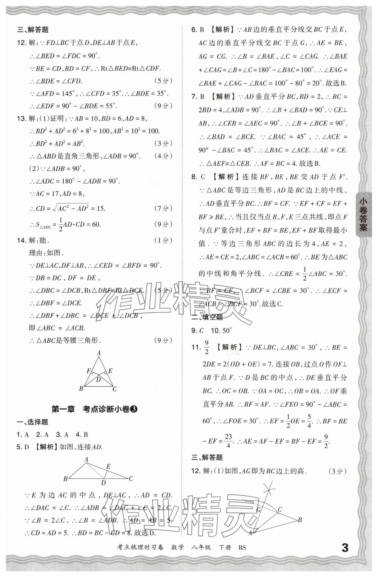 2024年王朝霞考點(diǎn)梳理時(shí)習(xí)卷八年級(jí)數(shù)學(xué)下冊(cè)北師大版 第3頁