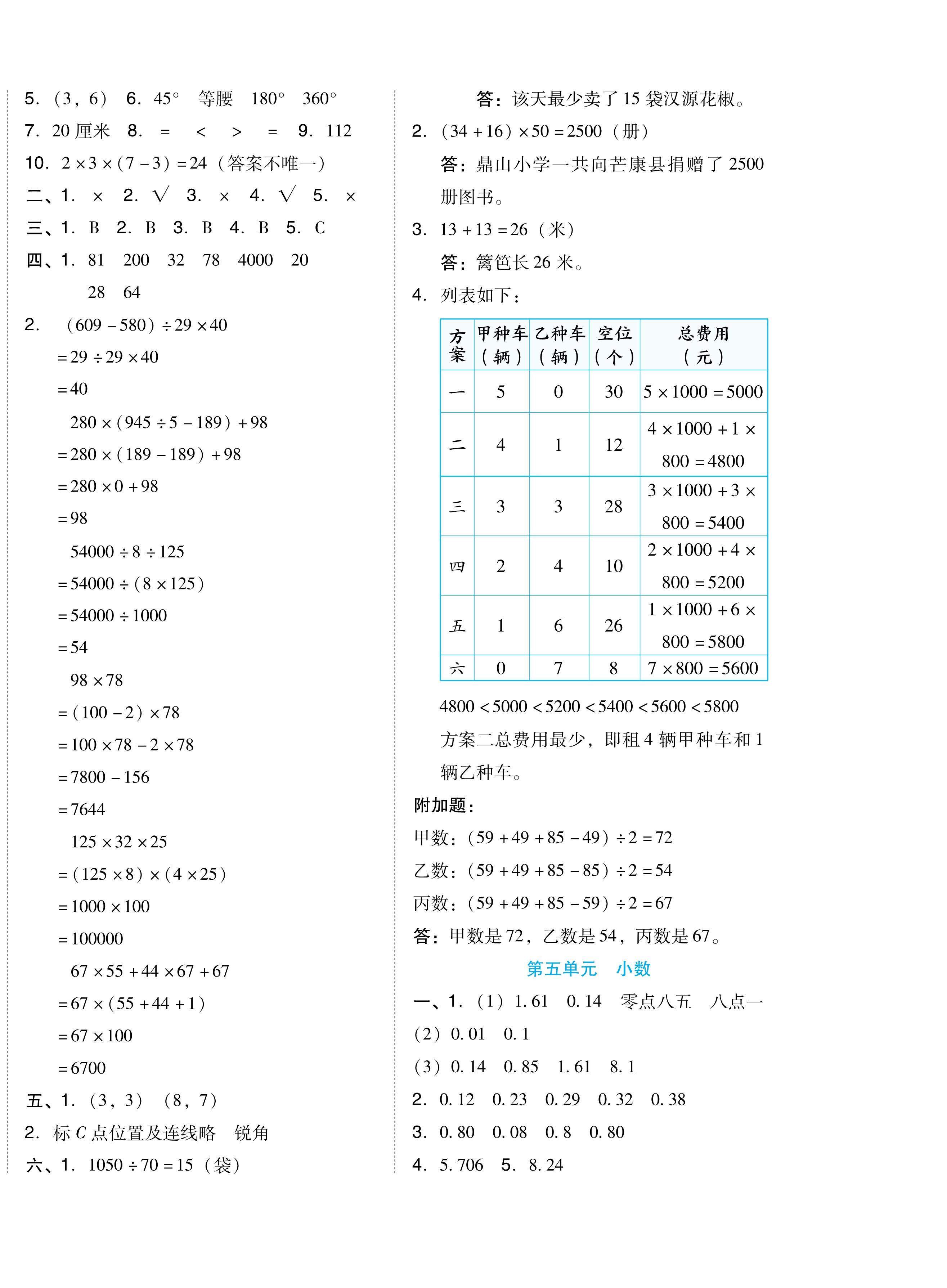 2024年好卷四年级数学下册西师大版 第4页