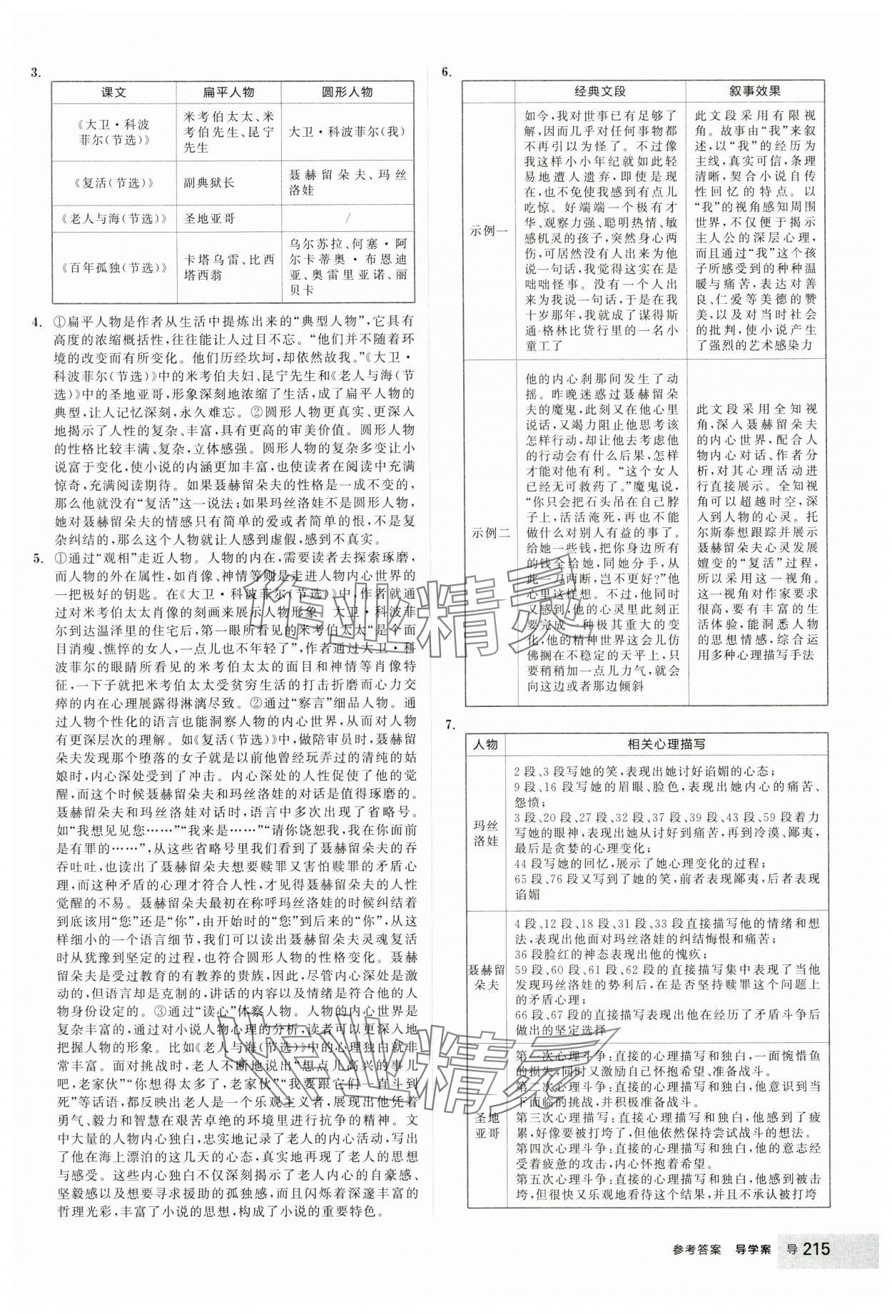 2024年全品學(xué)練考高中語文選擇性必修上冊(cè)人教版 參考答案第15頁