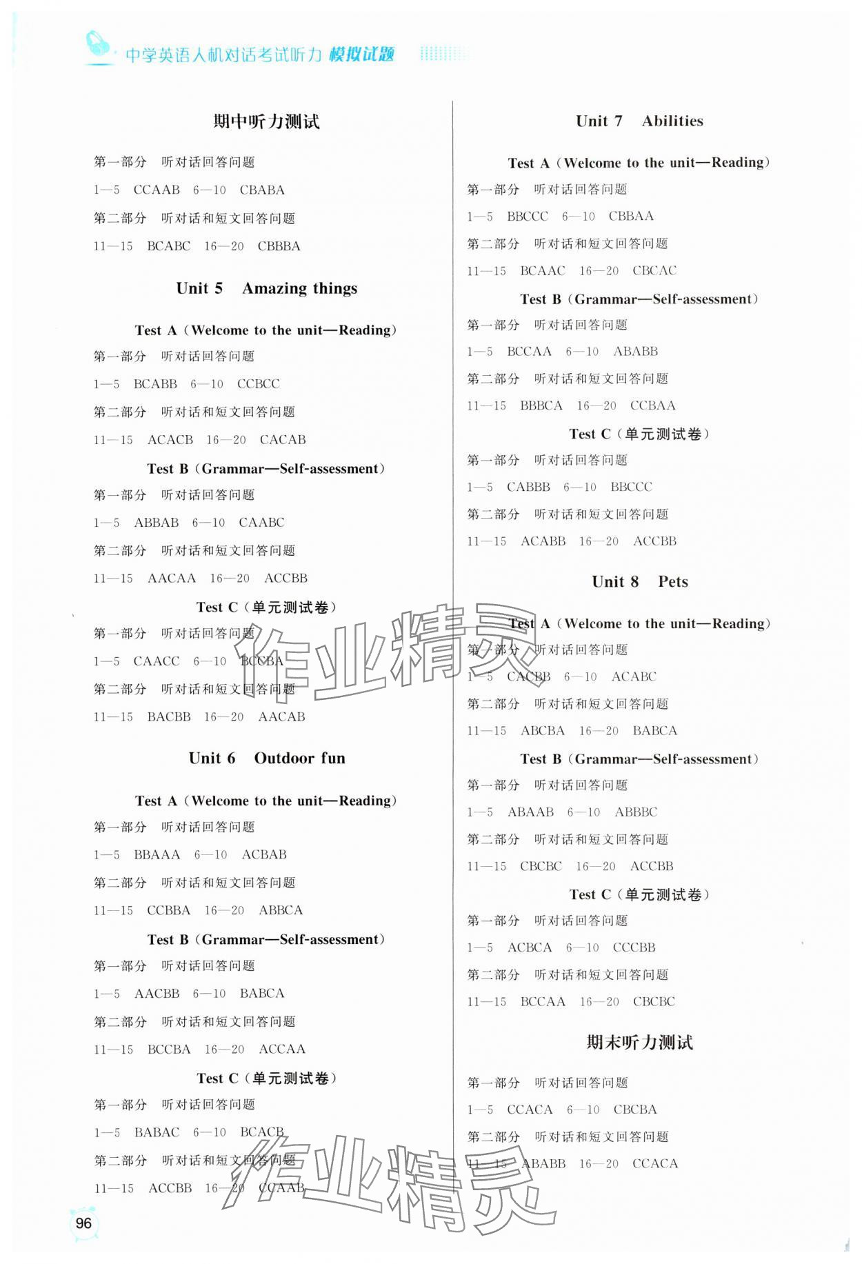 2024年人机对话考试听力模拟试题七年级英语下册译林版 第2页