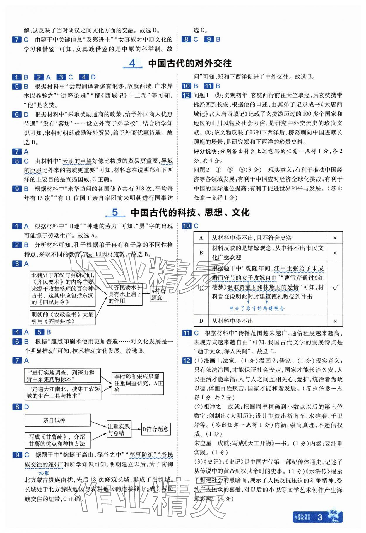 2025年金考卷中考45套匯編歷史山西專版紫色封面 參考答案第3頁(yè)