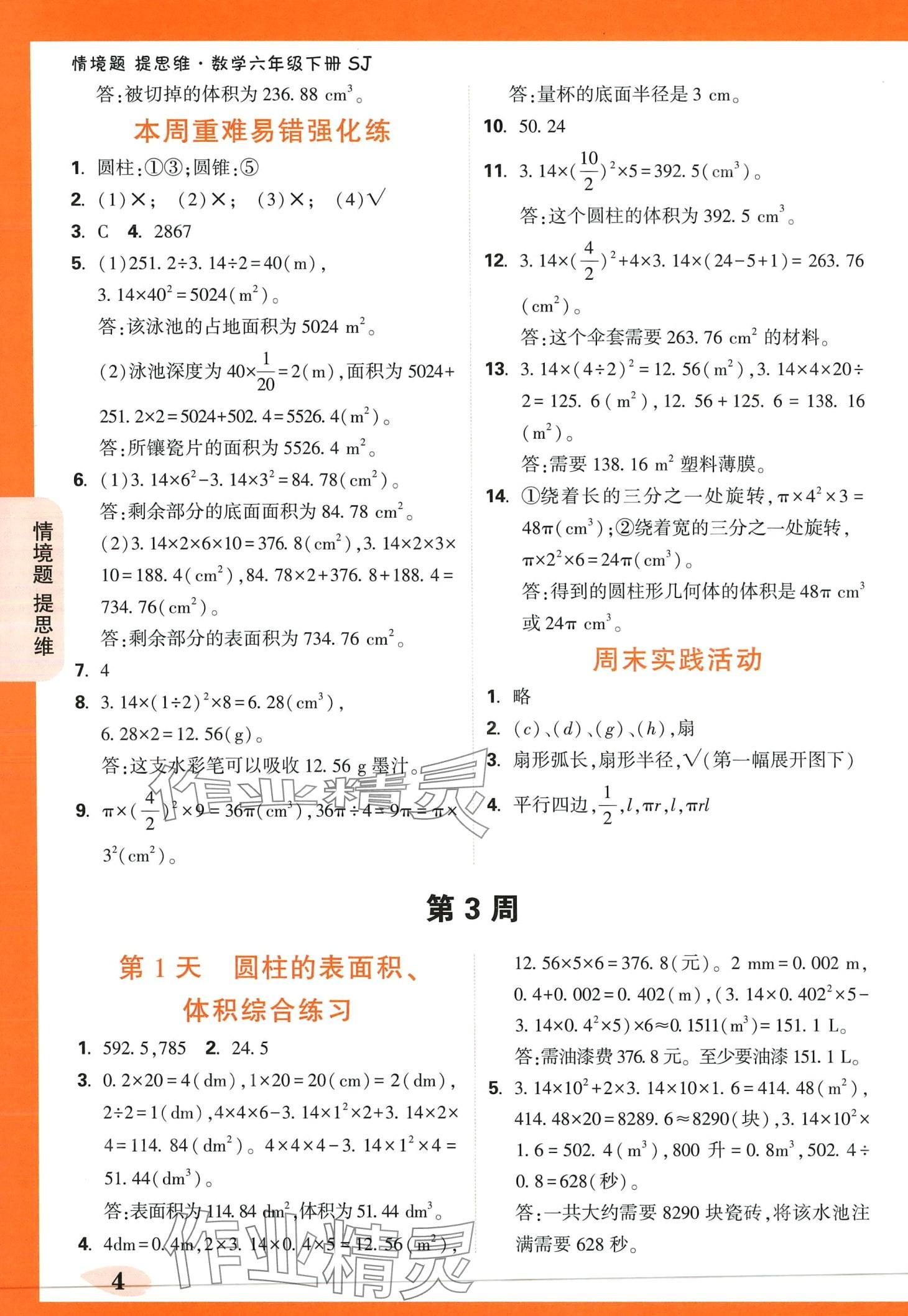 2024年小白鷗情境題六年級數(shù)學(xué)下冊蘇教版 第4頁