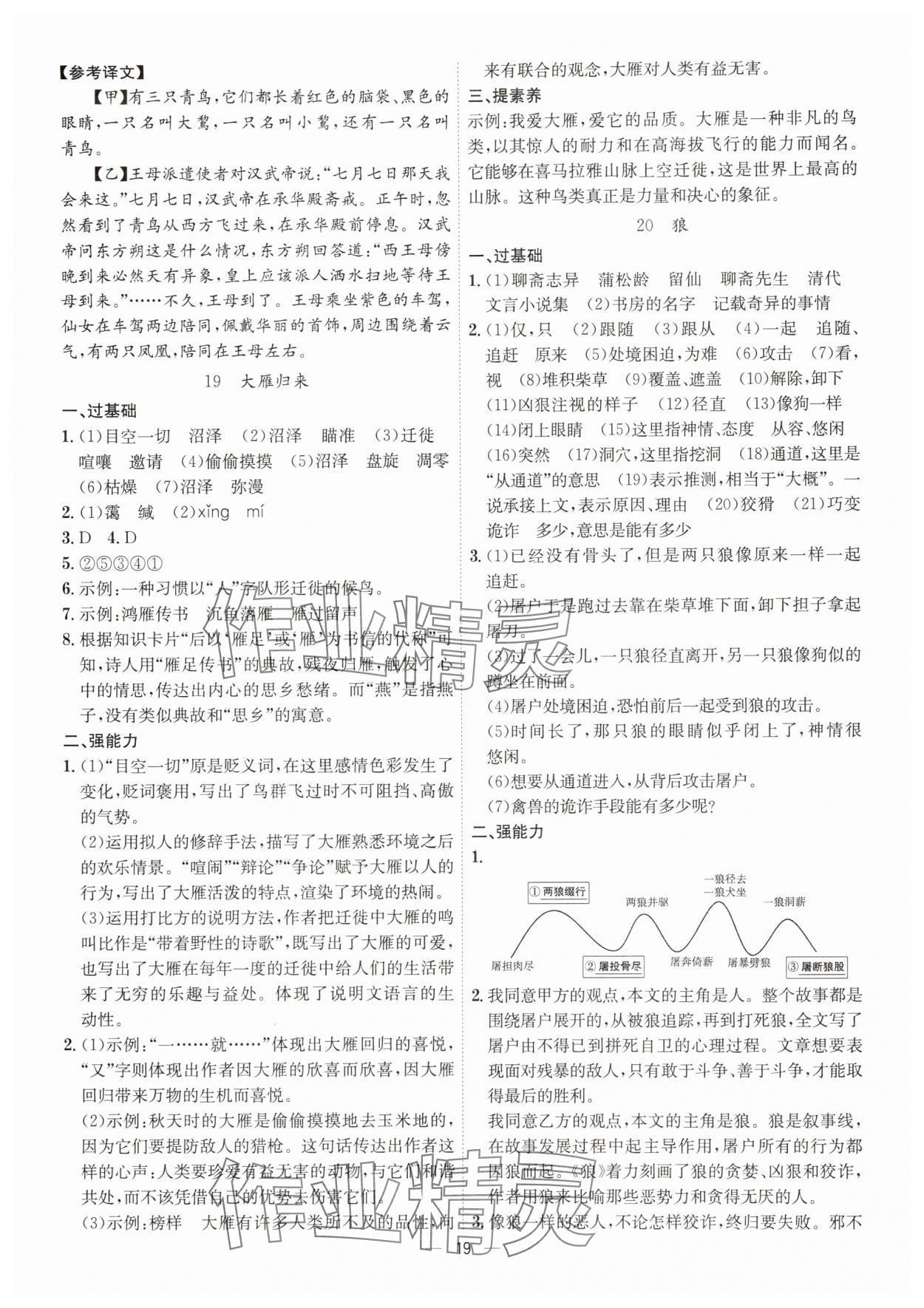 2025年考点专练七年级语文上册人教版深圳专版&nbsp;第19页