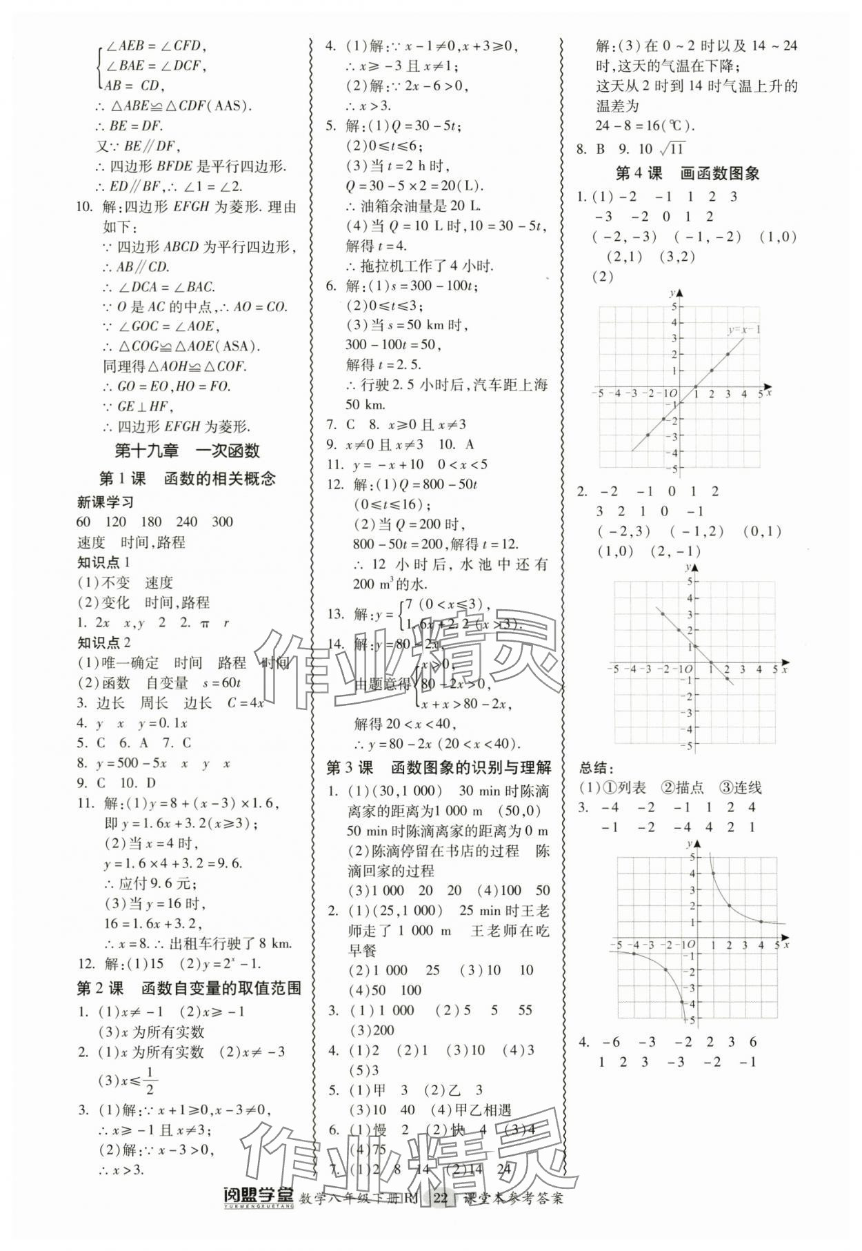 2024年零障碍导教导学案八年级数学下册人教版 参考答案第22页