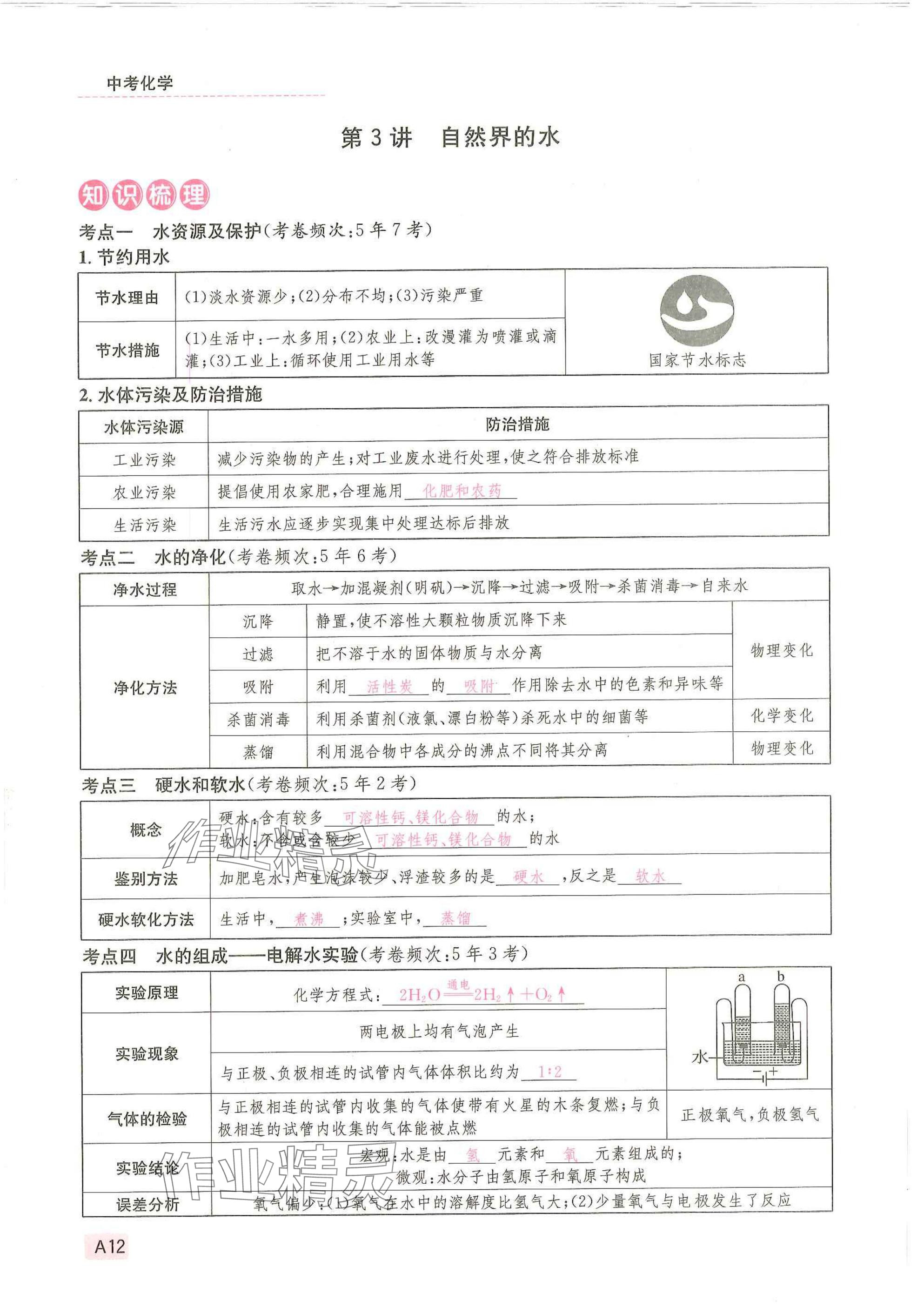 2025年一品中考化學武漢專版 參考答案第12頁