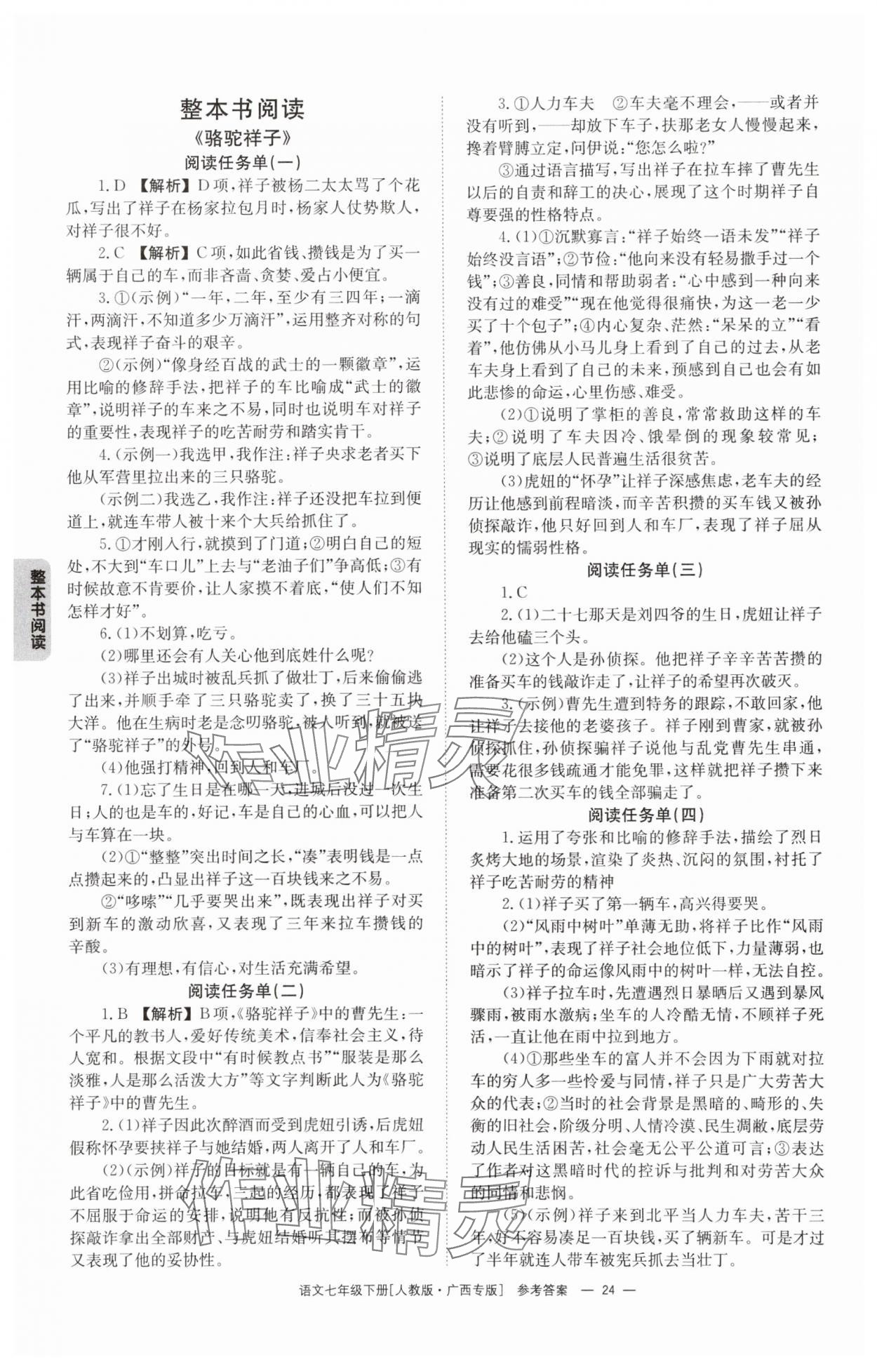 2025年全效學(xué)習(xí)同步學(xué)練測(cè)七年級(jí)語(yǔ)文下冊(cè)人教版 第24頁(yè)