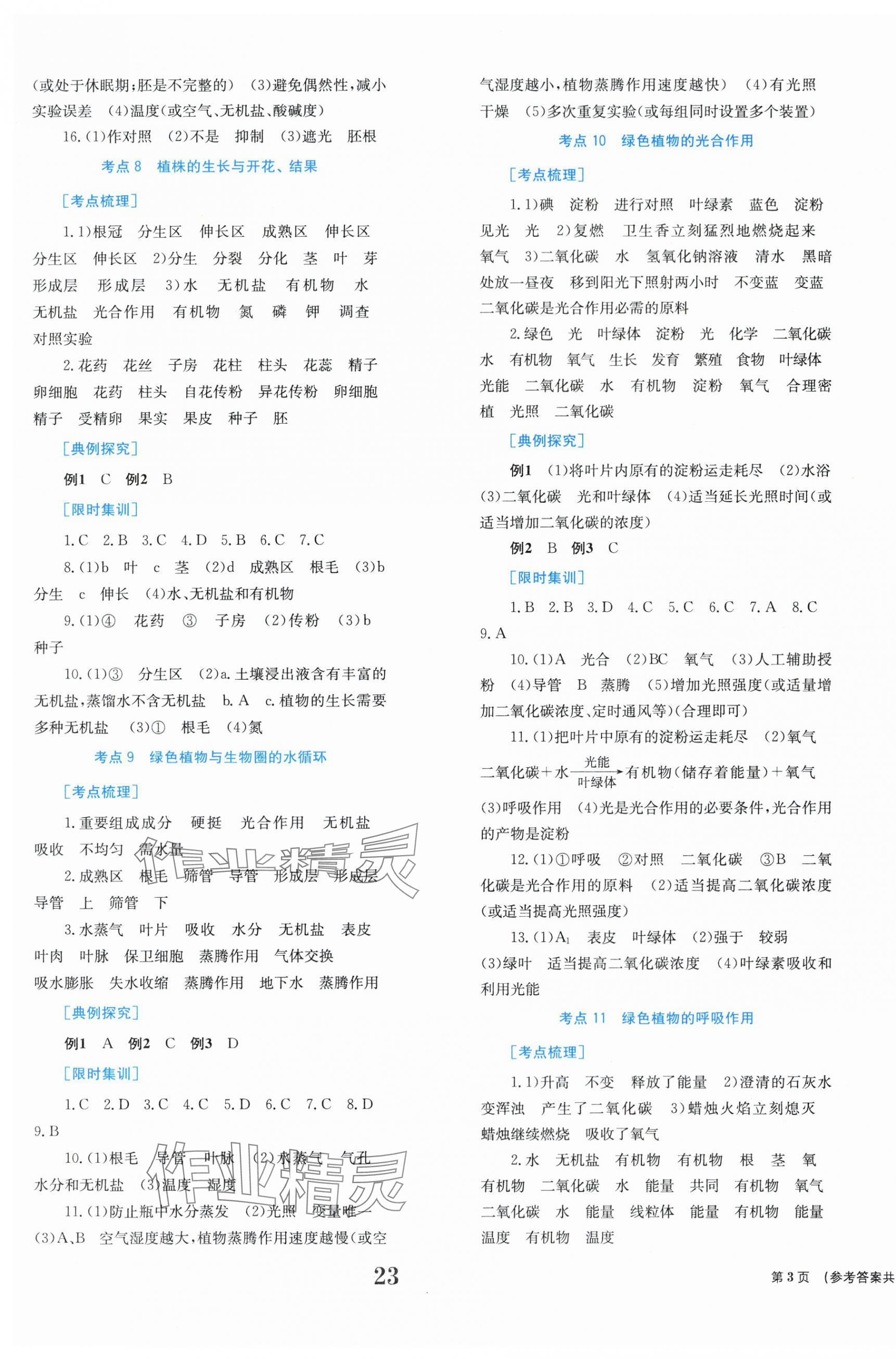 2025年点击中考中考全程总复习生物 第3页