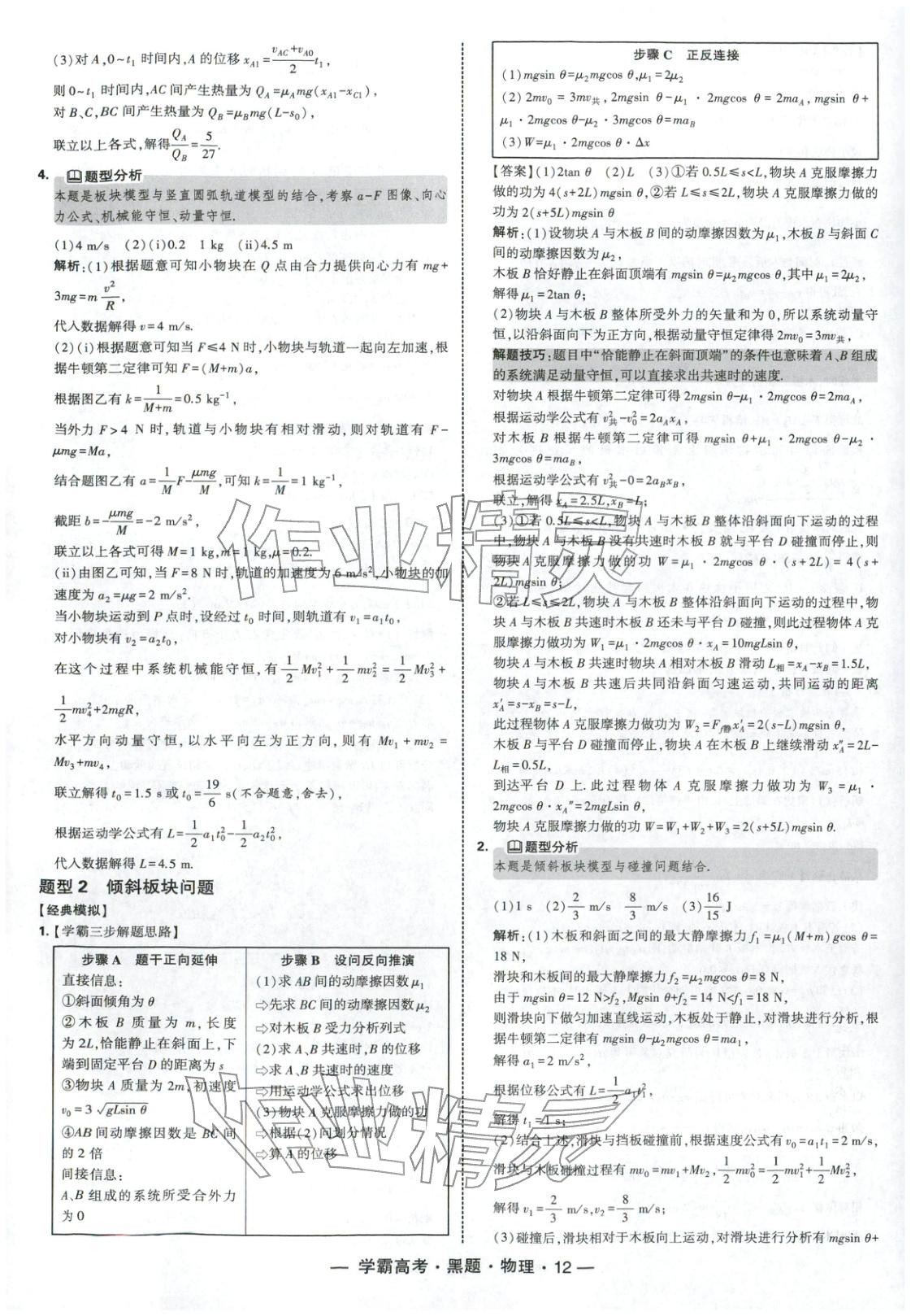 2025年學霸高考黑題物理人教版 參考答案第12頁