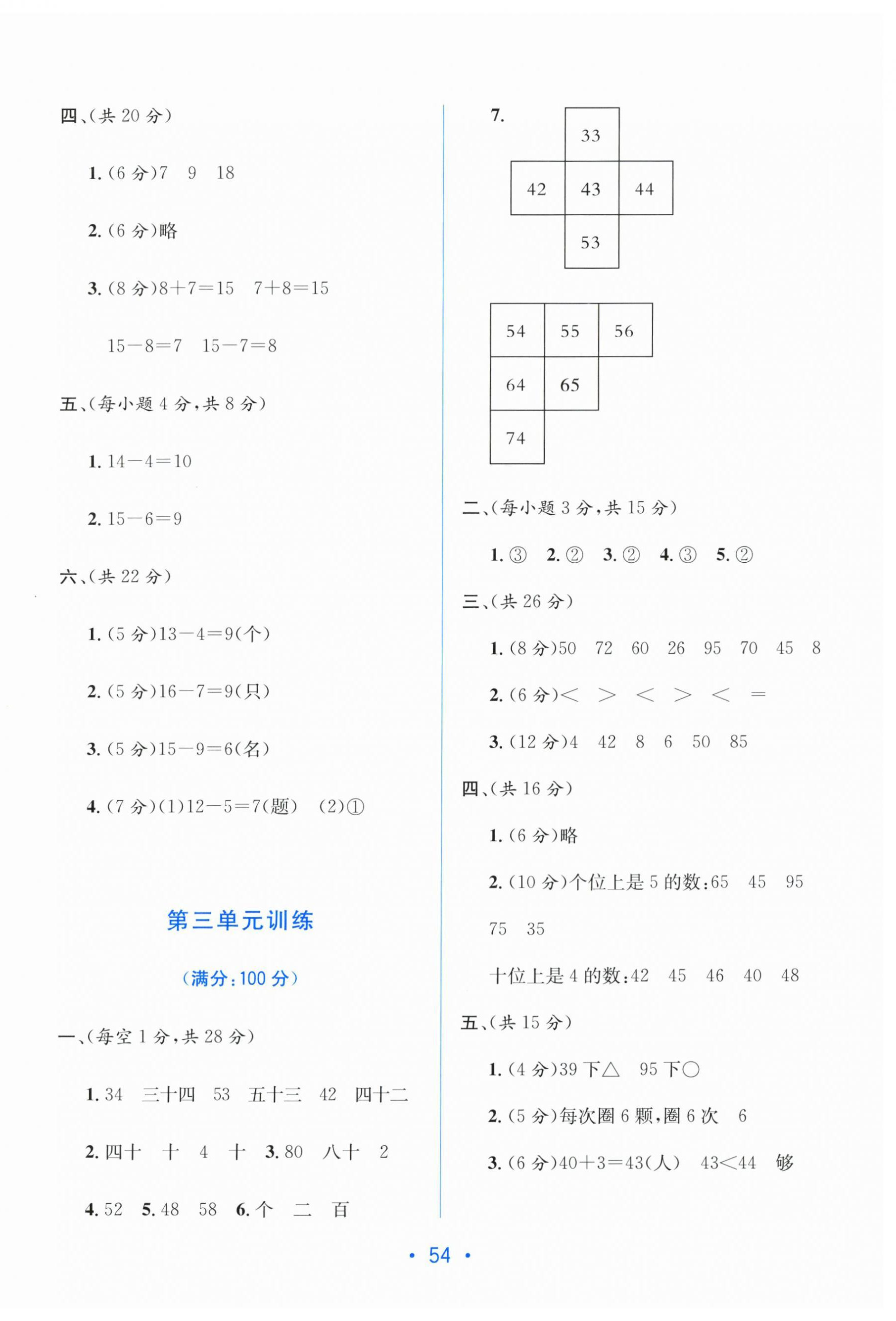 2026年全程检测单元测试卷一年级数学下册人教版&nbsp;第2页