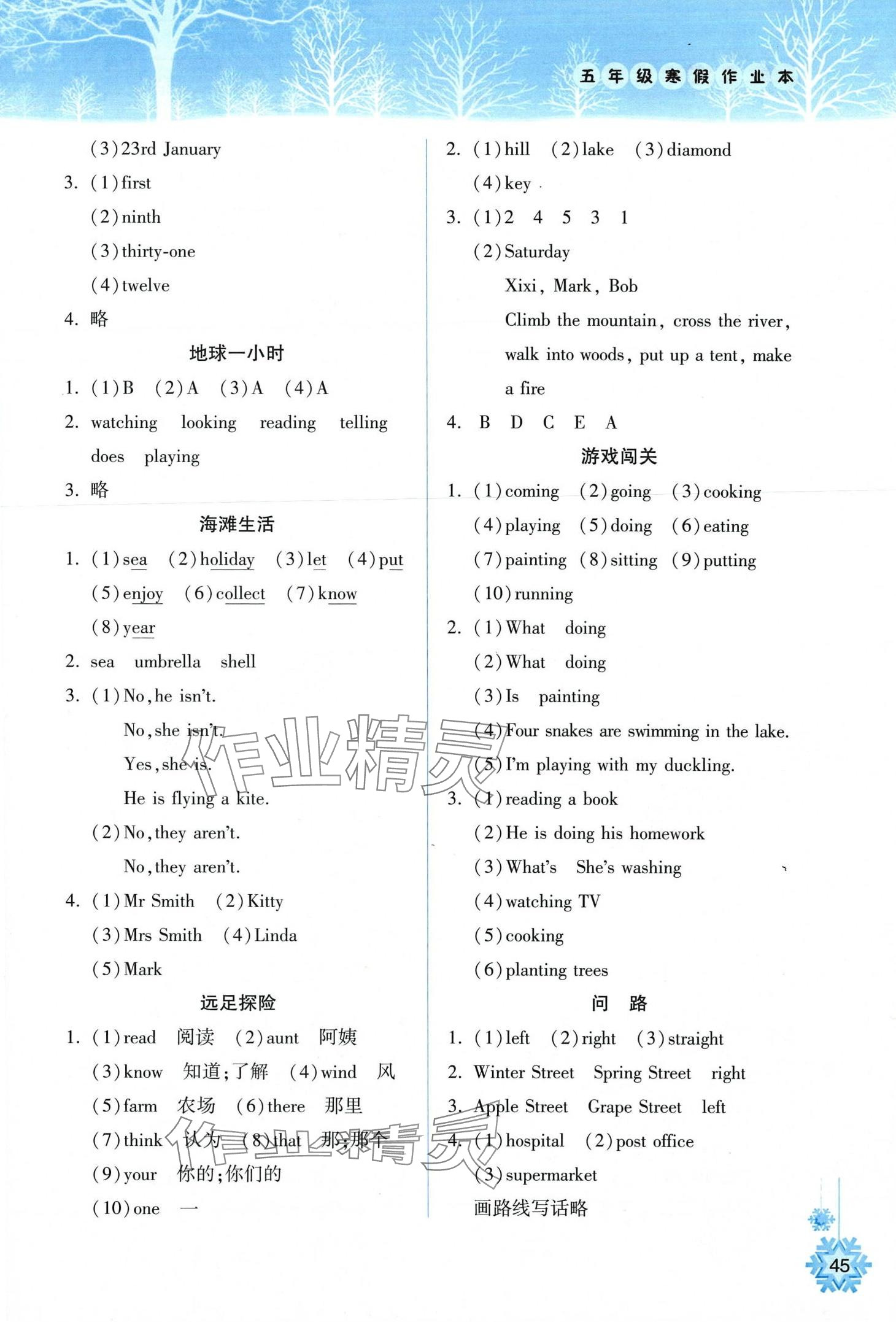 2024年寒假作业本希望出版社五年级英语沪教版 第2页