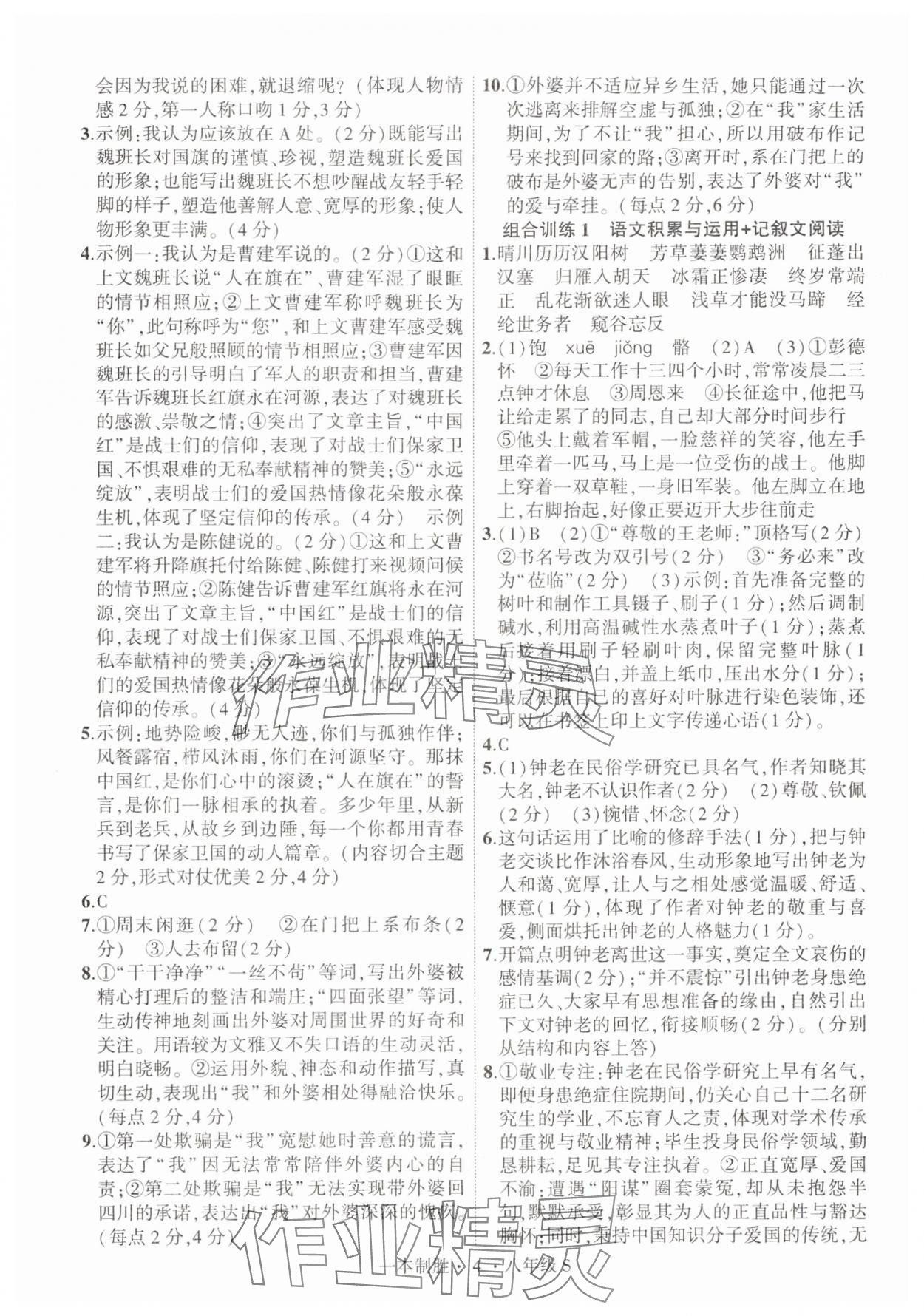 2025年一本制胜现代文阅读八年级语文上册人教版安徽专版&nbsp;第4页