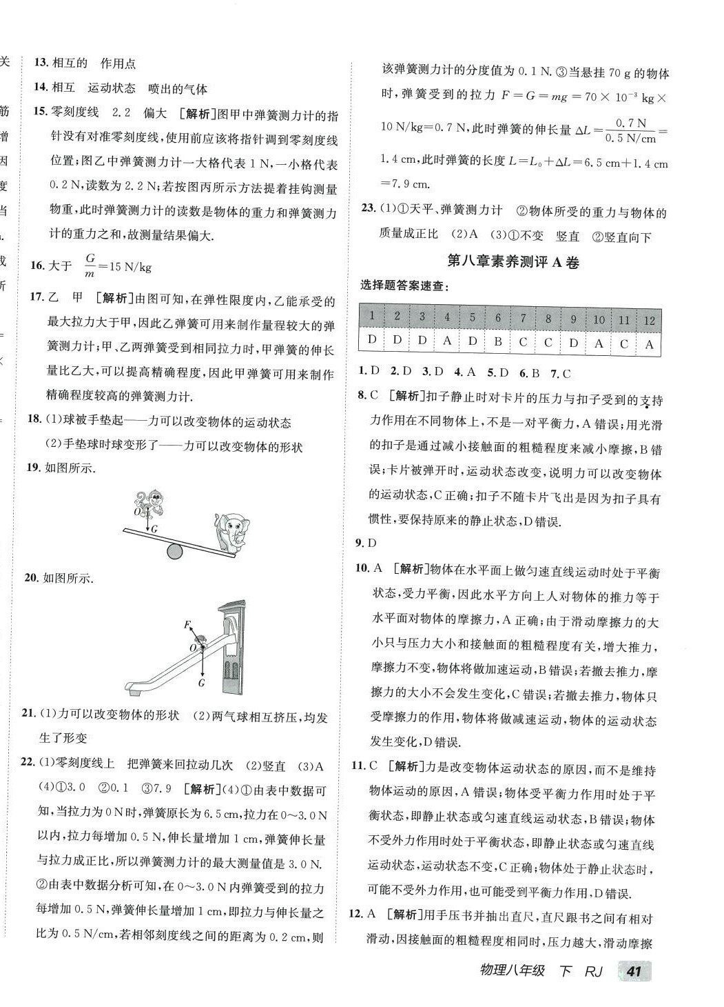 2024年海淀單元測(cè)試AB卷八年級(jí)物理下冊(cè)人教版 第2頁(yè)