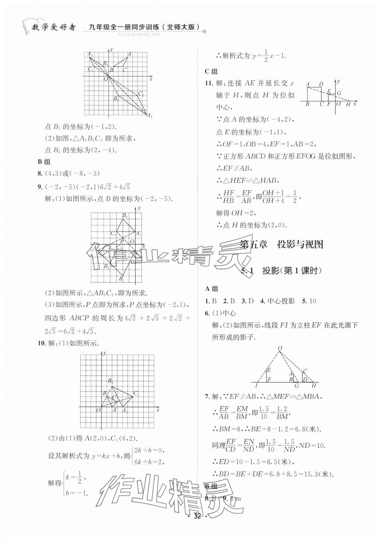 2024年數(shù)學(xué)愛(ài)好者同步訓(xùn)練九年級(jí)全一冊(cè)北師大版 第32頁(yè)