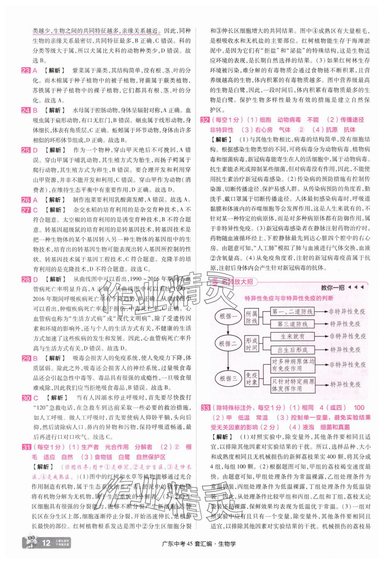 2025年金考卷45套匯編生物廣東專版 第12頁(yè)