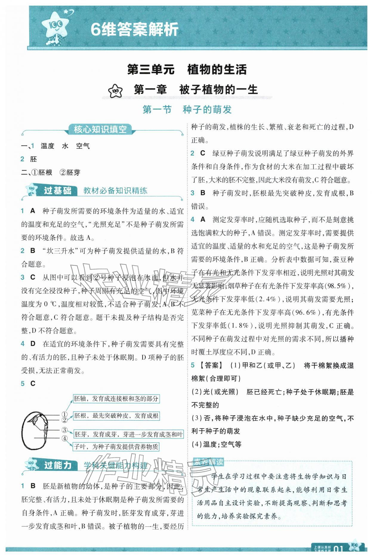 2026年一遍过七年级生物下册人教版&nbsp;第3页