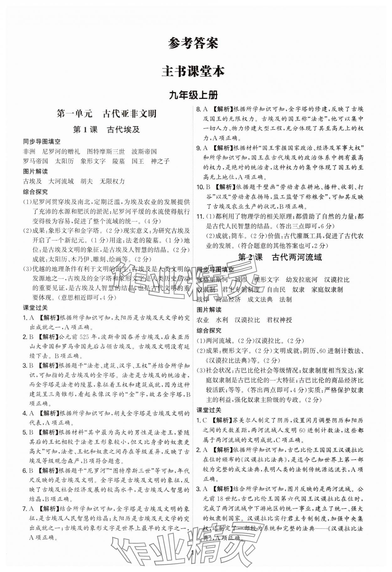 2025年新结构学习测评九年级历史全一册人教版 第1页
