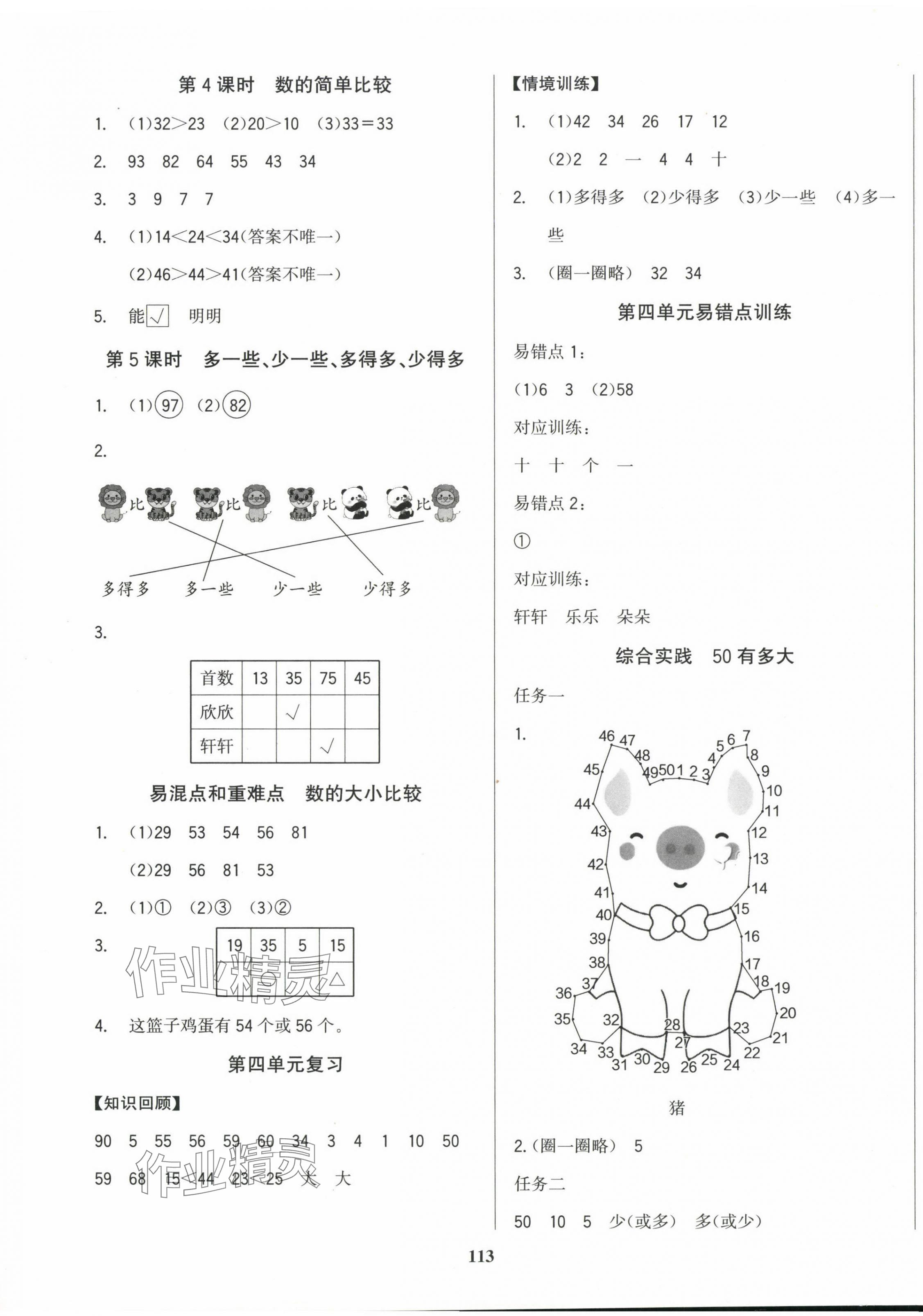 2025年學(xué)習(xí)輔導(dǎo)練習(xí)組合一年級數(shù)學(xué)下冊蘇教版貴州專版 參考答案第5頁