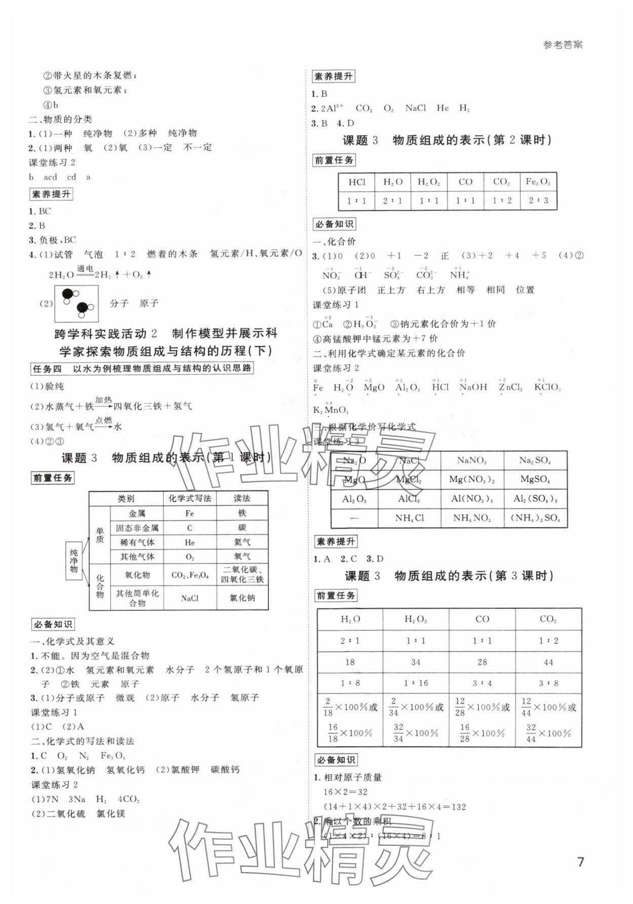 2024年导思学案九年级化学全一册人教版深圳专版 参考答案第6页