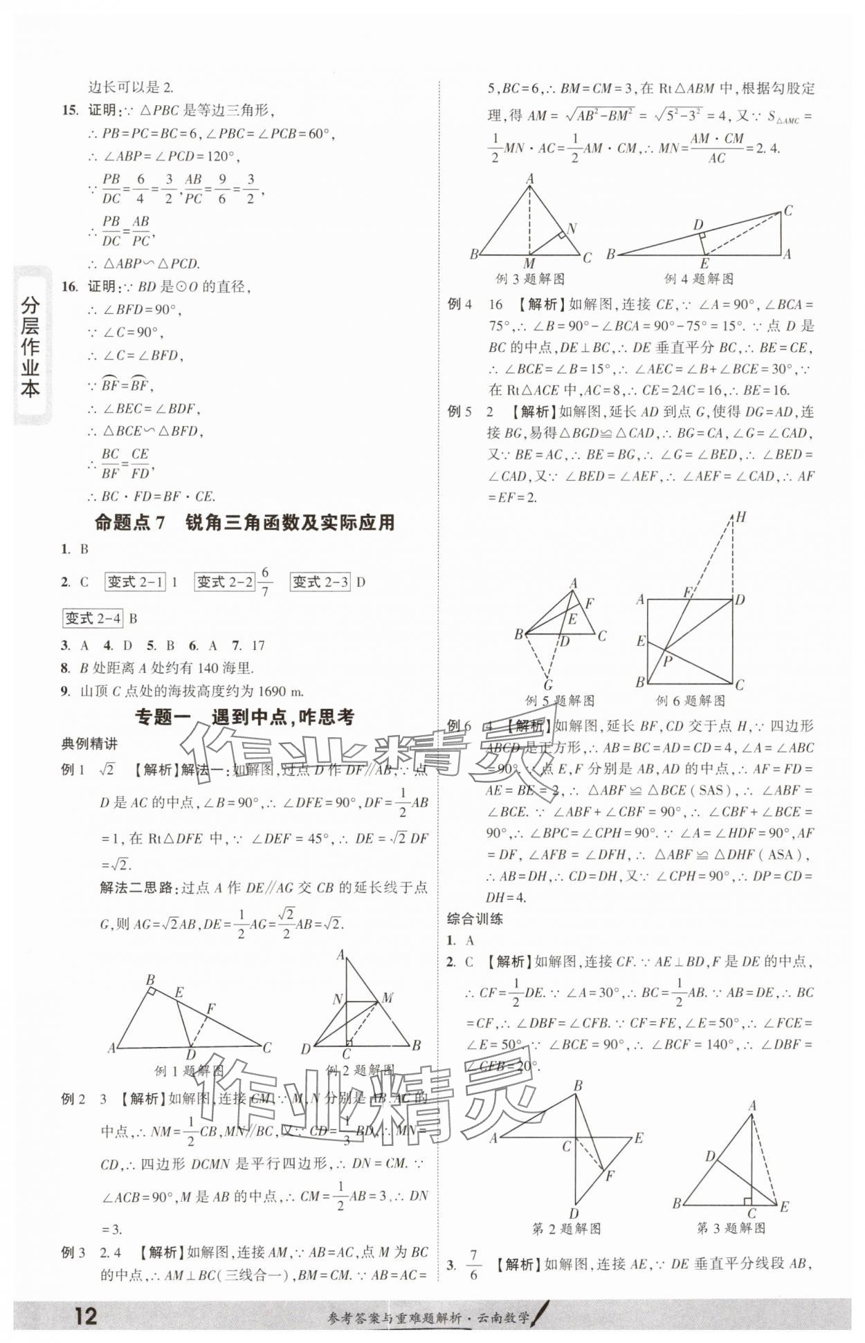 2025年一战成名考前新方案数学云南专版 参考答案第11页