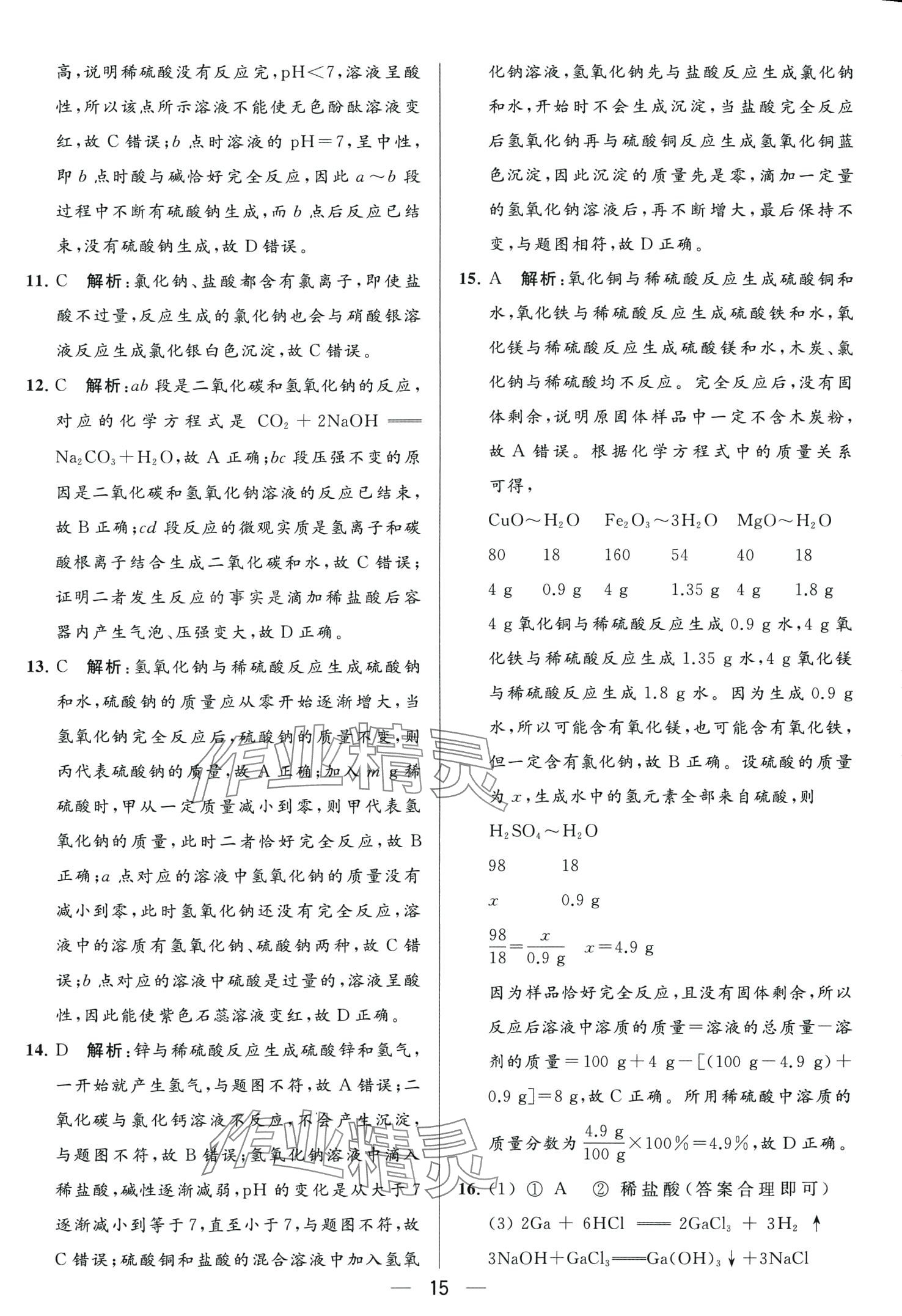 2024年亮点给力大试卷九年级化学下册人教版 第15页