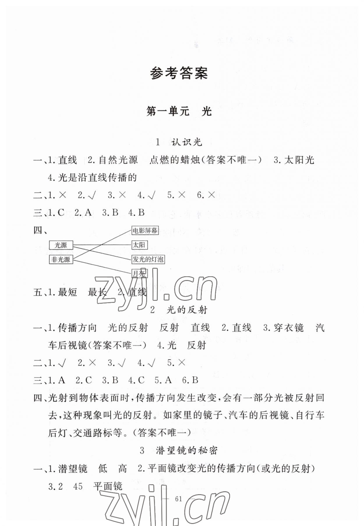 2023年同步练习册山东科学技术出版社五年级科学上册青岛版 第1页