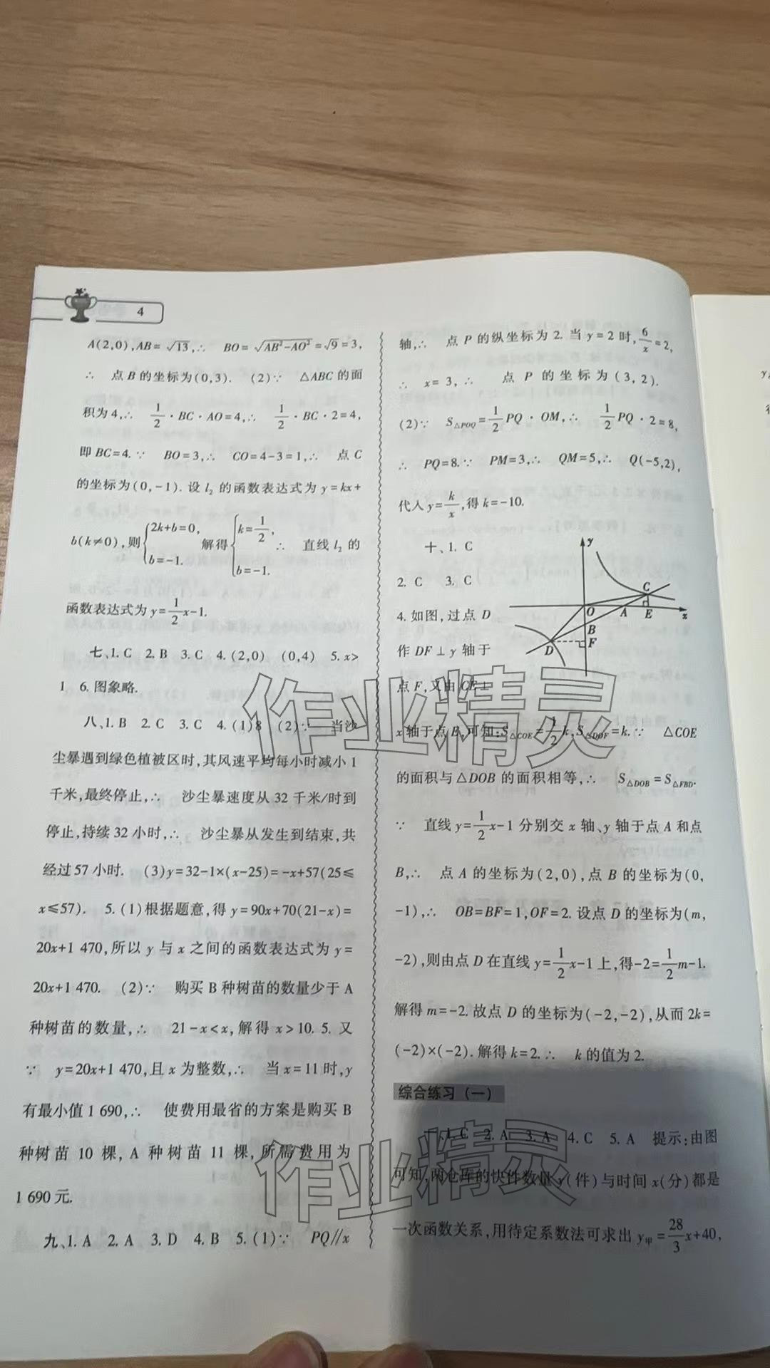 2024年暑假作业本大象出版社八年级数学华师大版 参考答案第4页