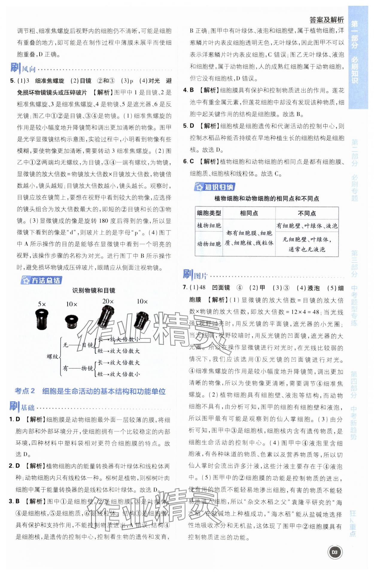 2024年中考必刷题开明出版社生物&nbsp;第3页