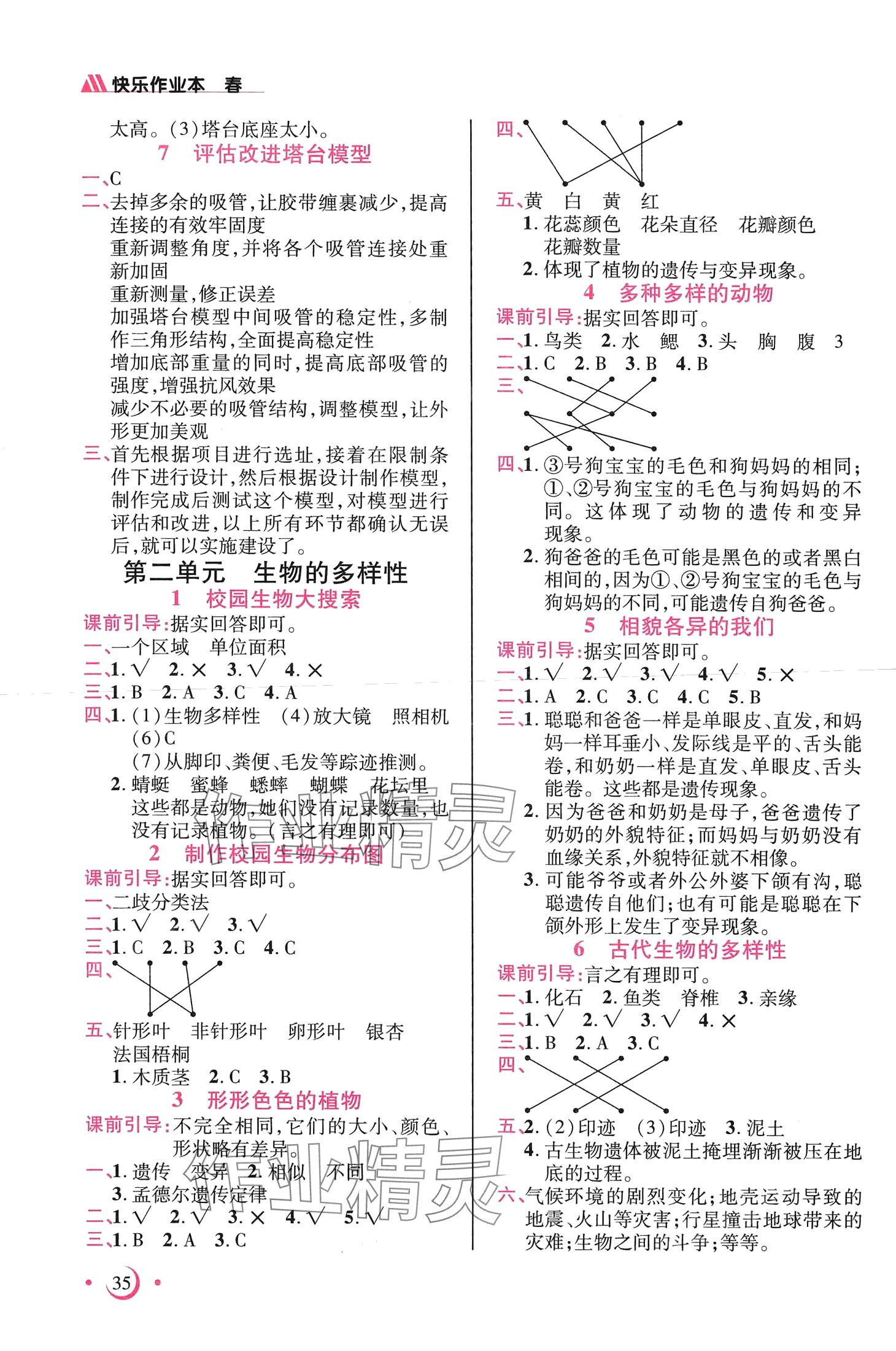 2024年纸狮子快乐作业本六年级科学下册教科版 第2页