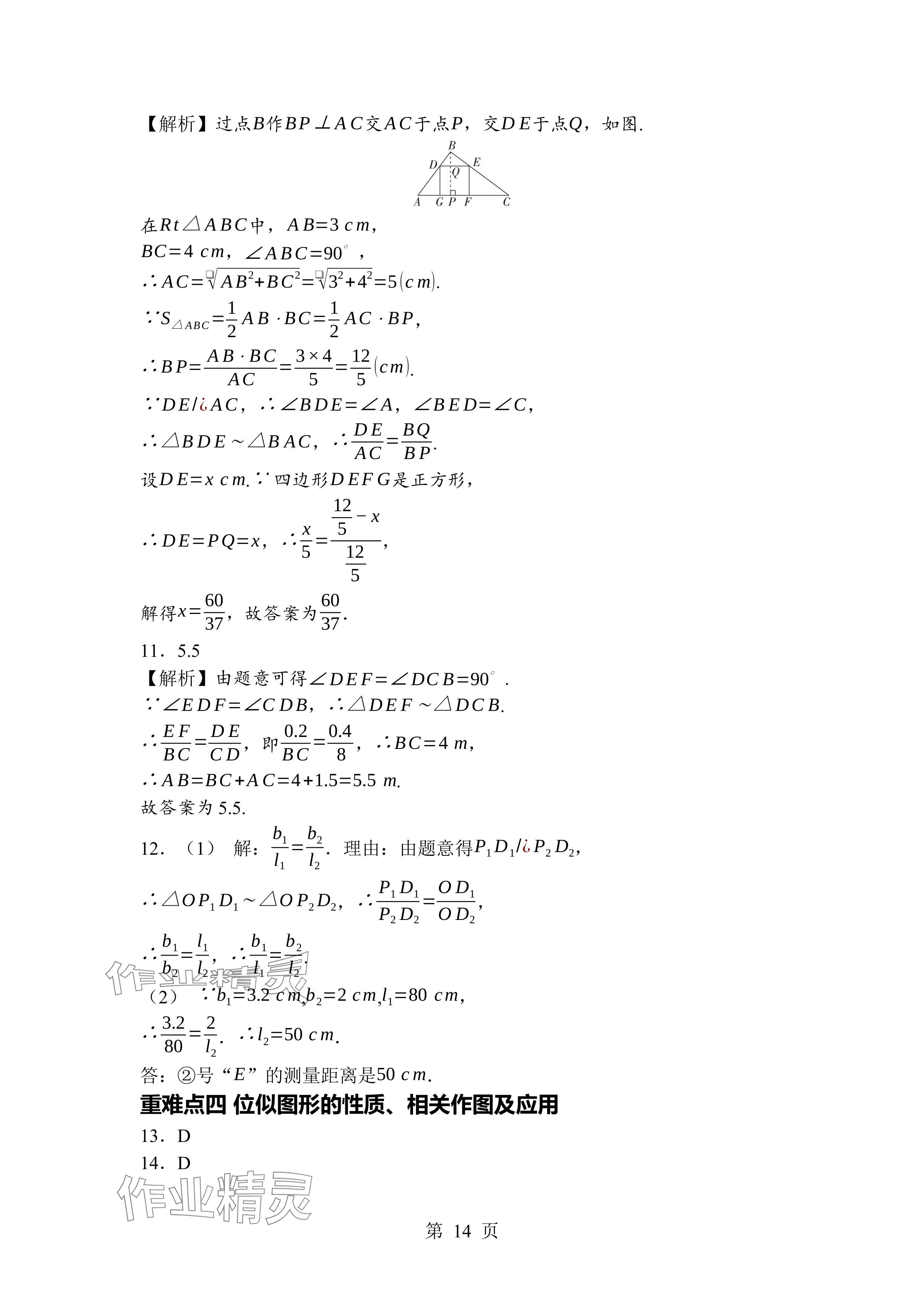 2024年廣東名師講練通九年級(jí)數(shù)學(xué)全一冊(cè)北師大版深圳專版 參考答案第14頁