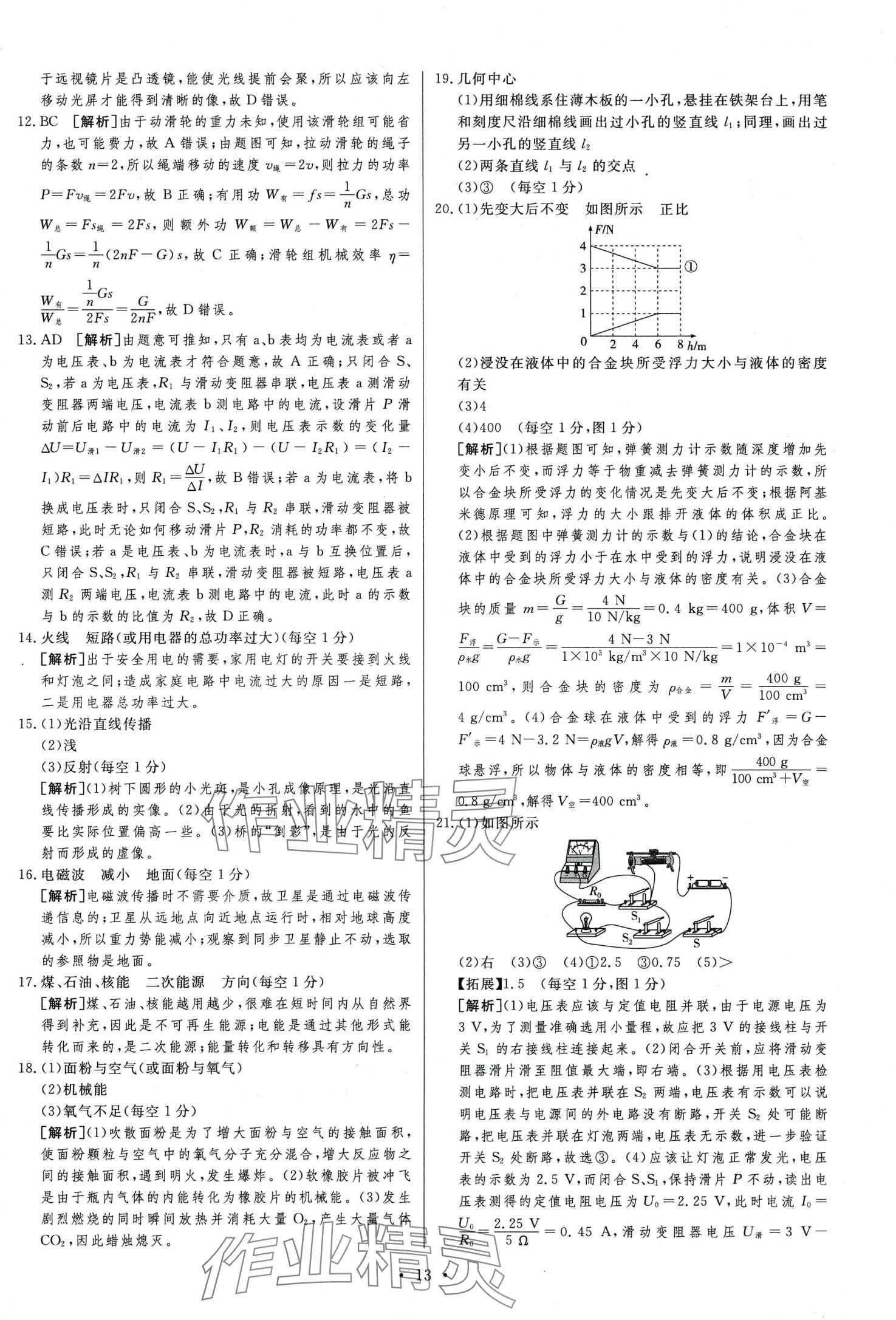 2024年中考必刷卷安徽人民出版社物理中考河北專版 第15頁(yè)