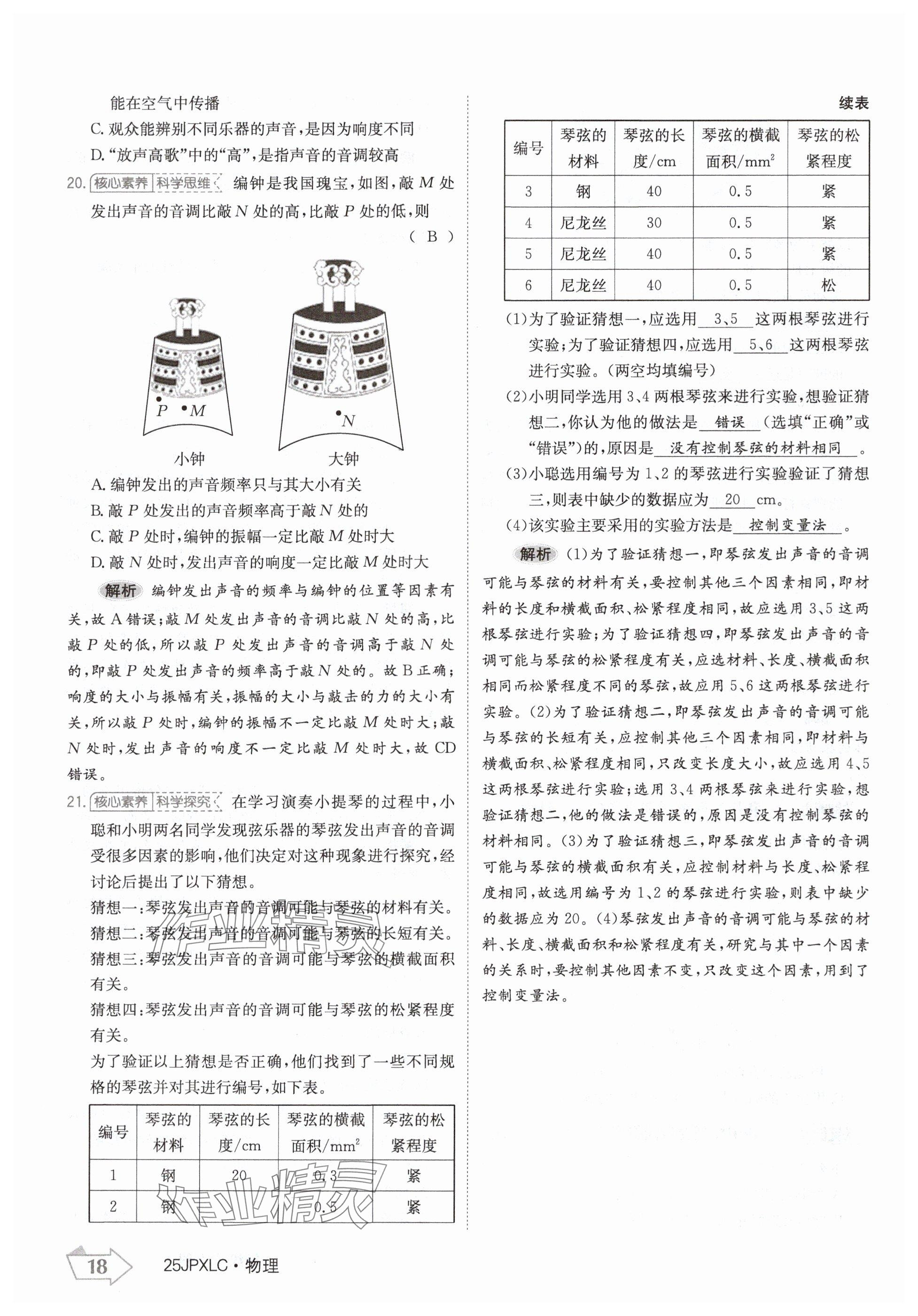 2024年金牌學(xué)練測(cè)八年級(jí)物理上冊(cè)人教版 參考答案第18頁(yè)