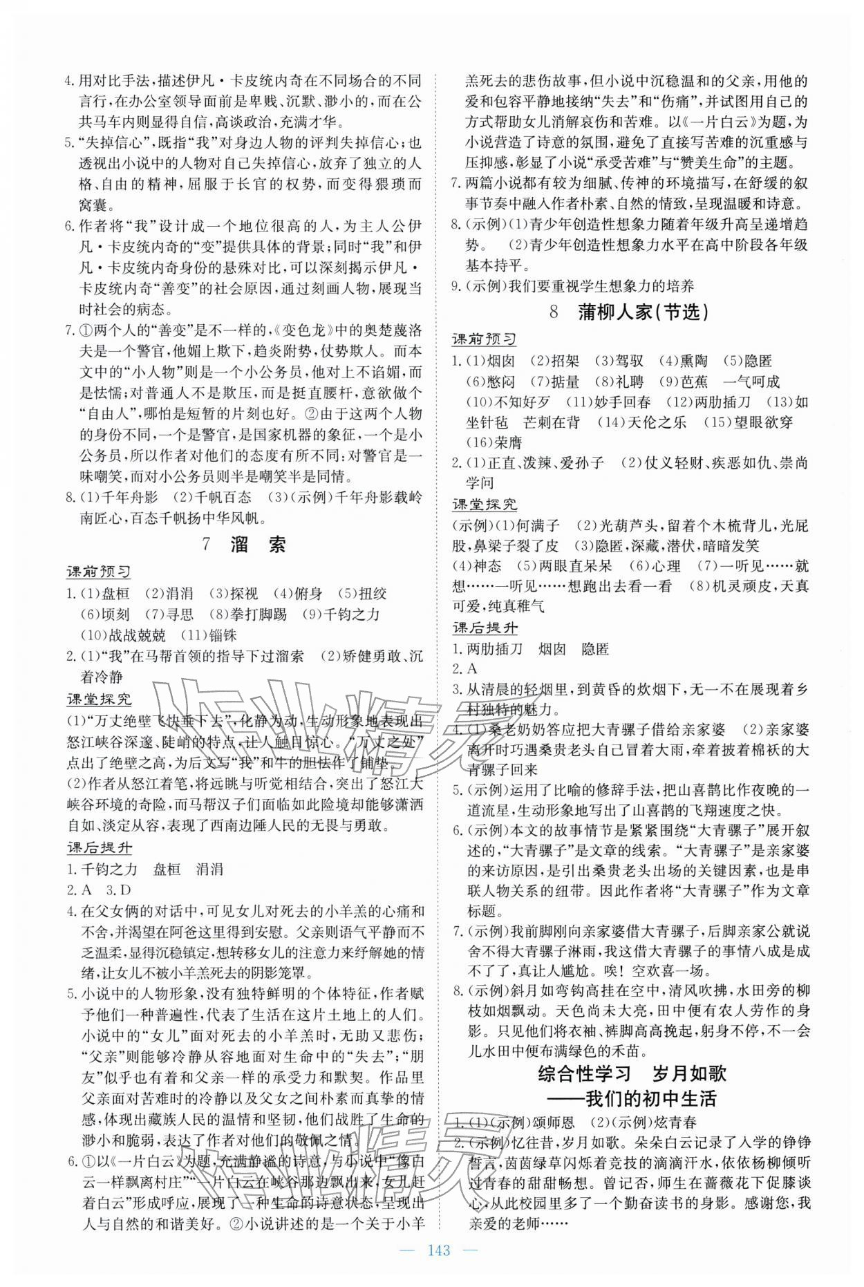 2026年南方新课堂金牌学案九年级语文下册人教版&nbsp;第3页