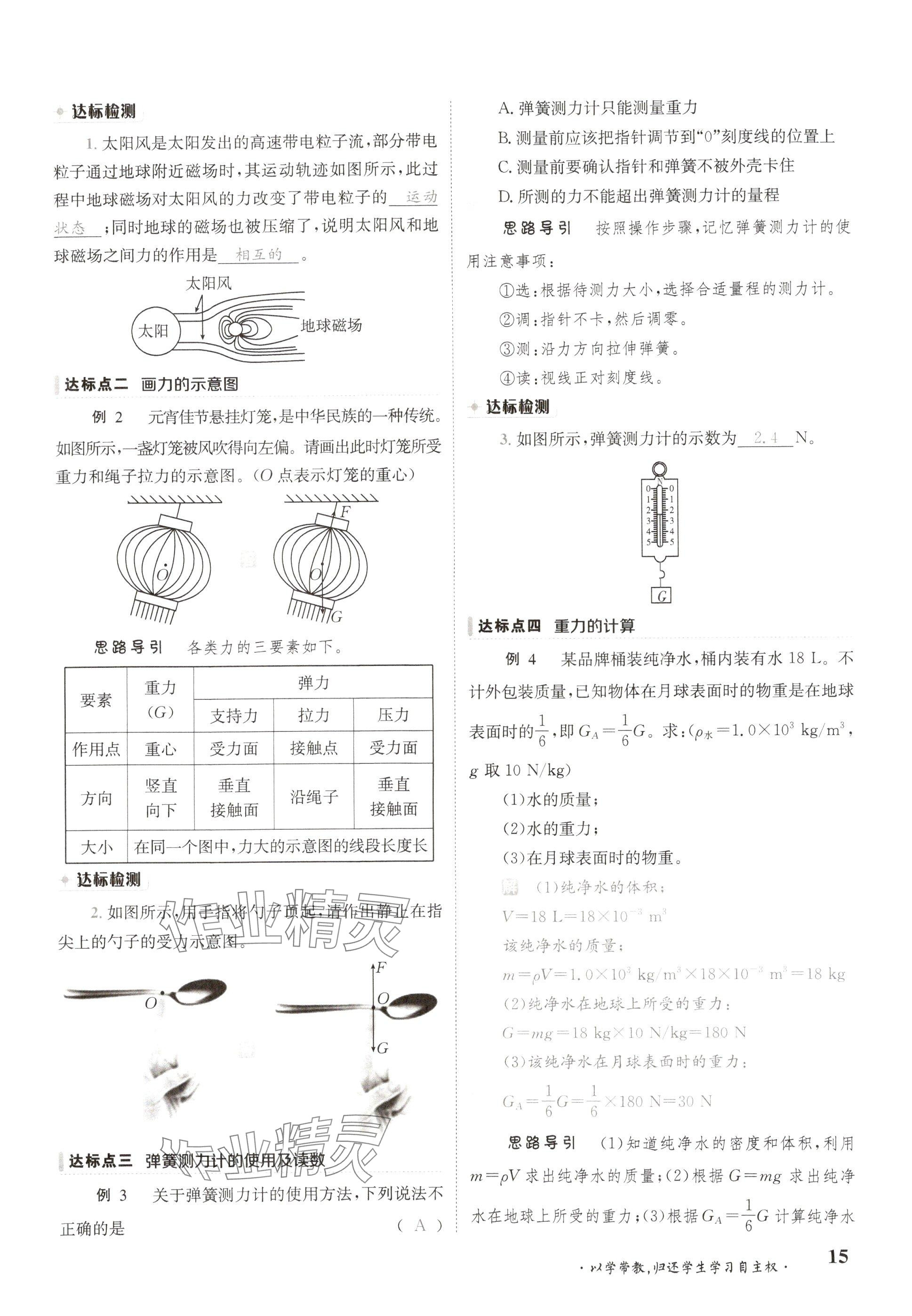 2025年金太陽導(dǎo)學(xué)案八年級物理下冊教科版 參考答案第15頁