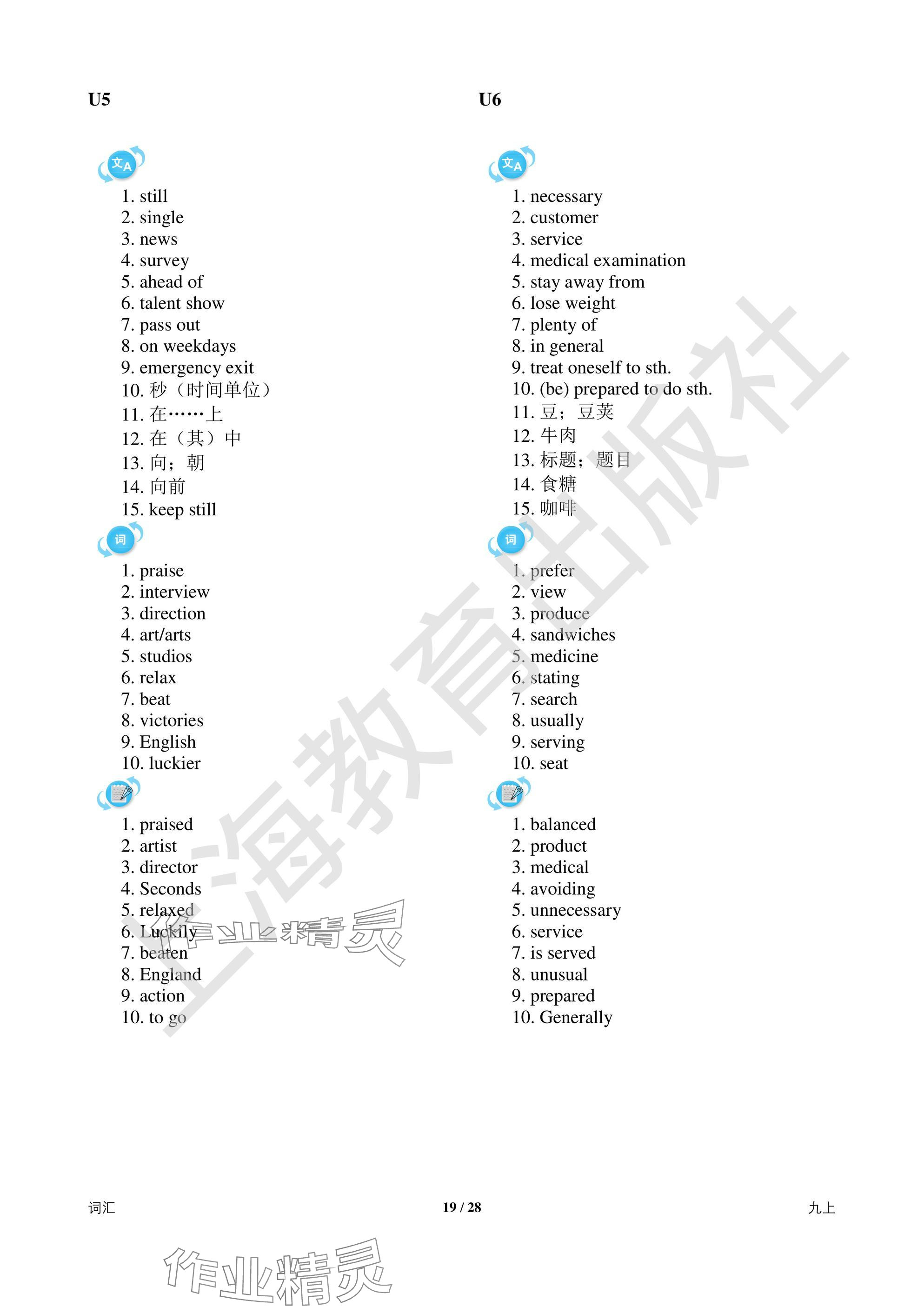 2025年中考英語(yǔ)總復(fù)習(xí)決勝100天深圳專(zhuān)版 參考答案第19頁(yè)