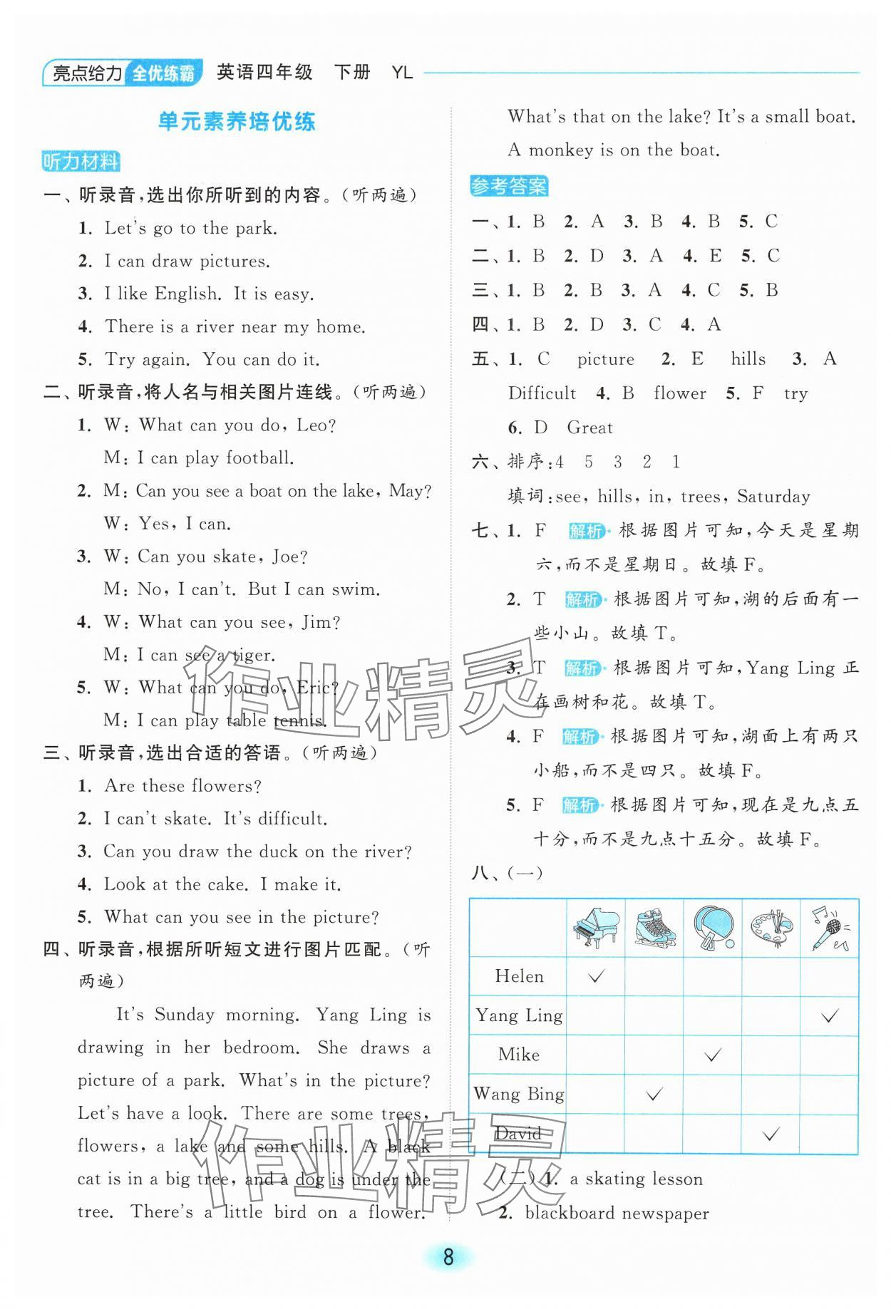 2025年亮點給力全優(yōu)練霸四年級英語下冊譯林版 第8頁