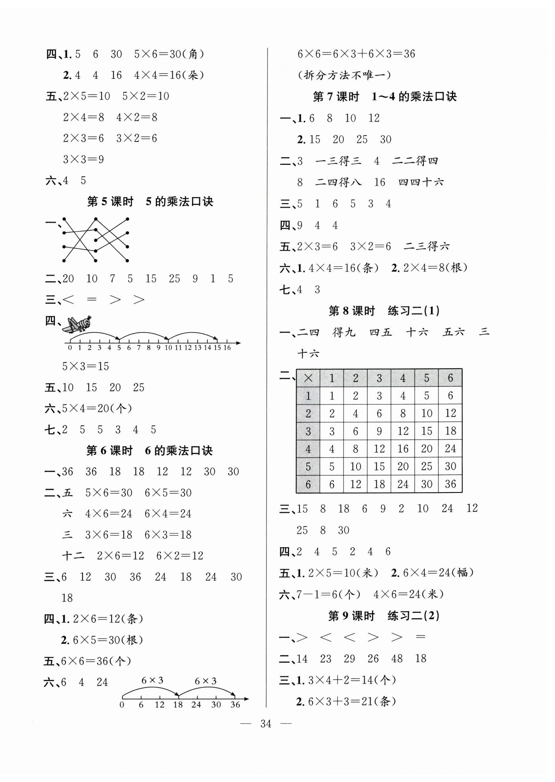 2026年阳光课堂课时作业二年级数学上册苏教版&nbsp;第2页