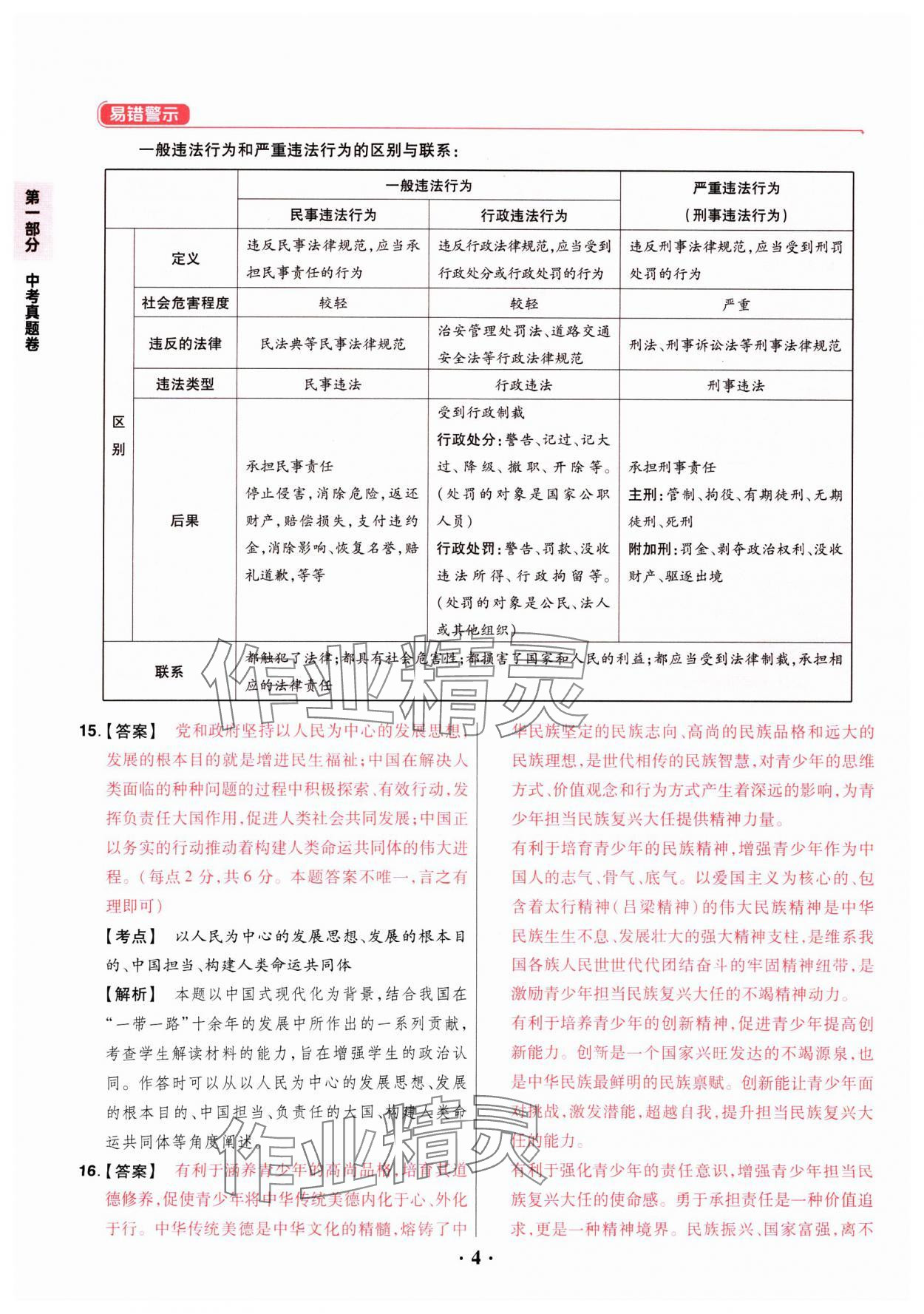 2025年晉一中考山西真題道德與法治 參考答案第4頁