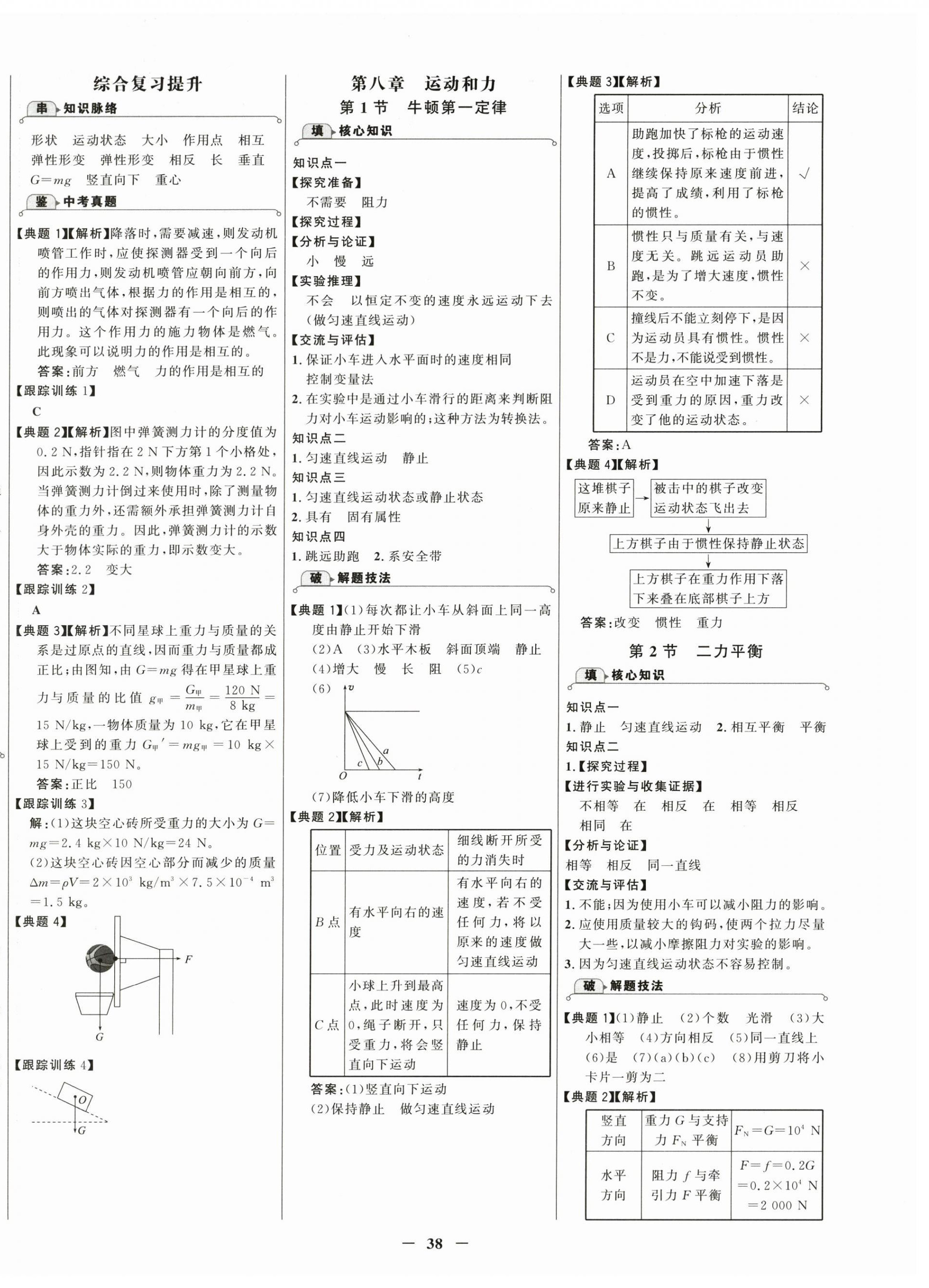 2026年世纪金榜金榜学案八年级物理下册人教版&nbsp;参考答案第2页
