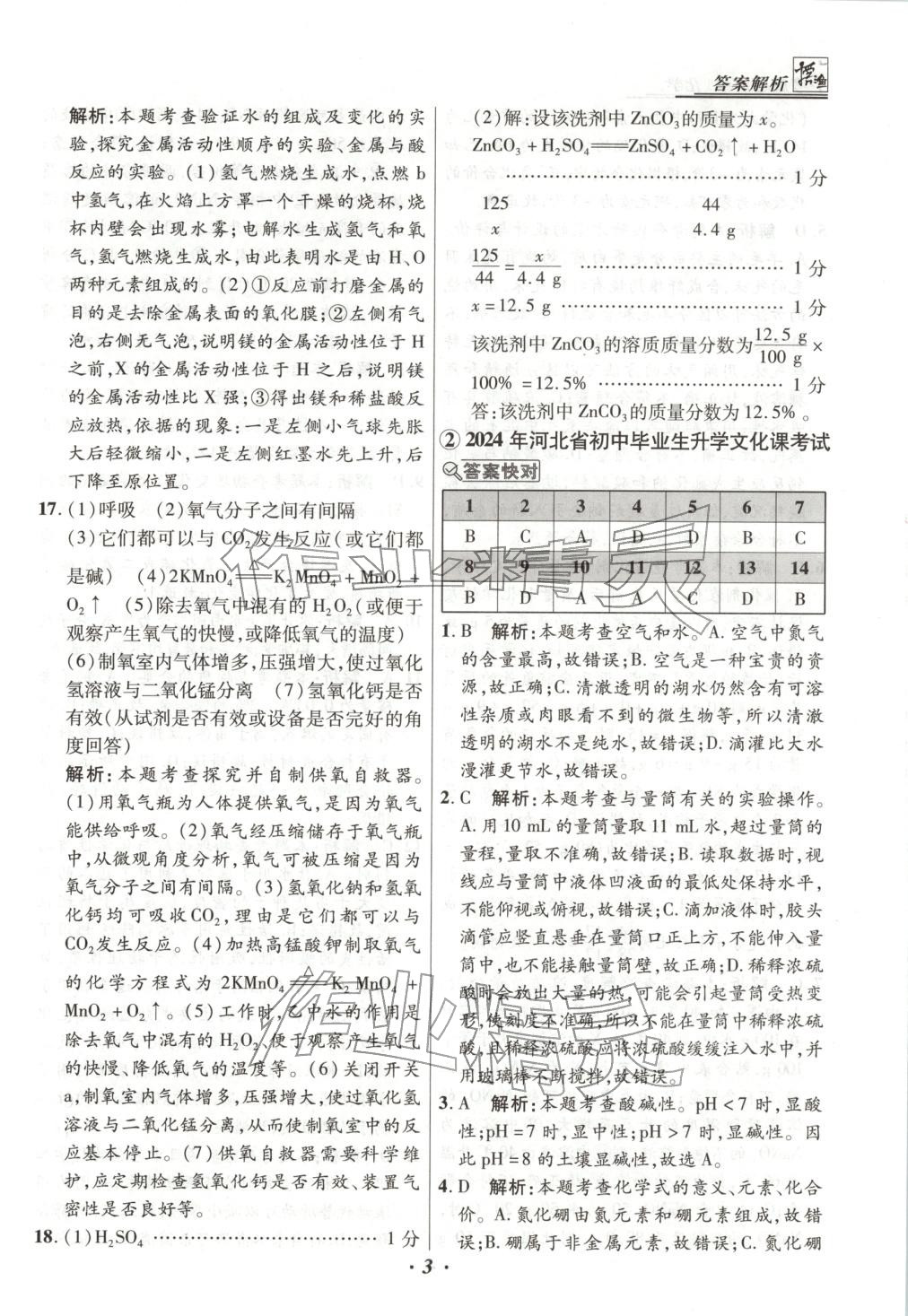 2025年授之以渔中考试题汇编九年级化学全一册人教版河北专版 第3页